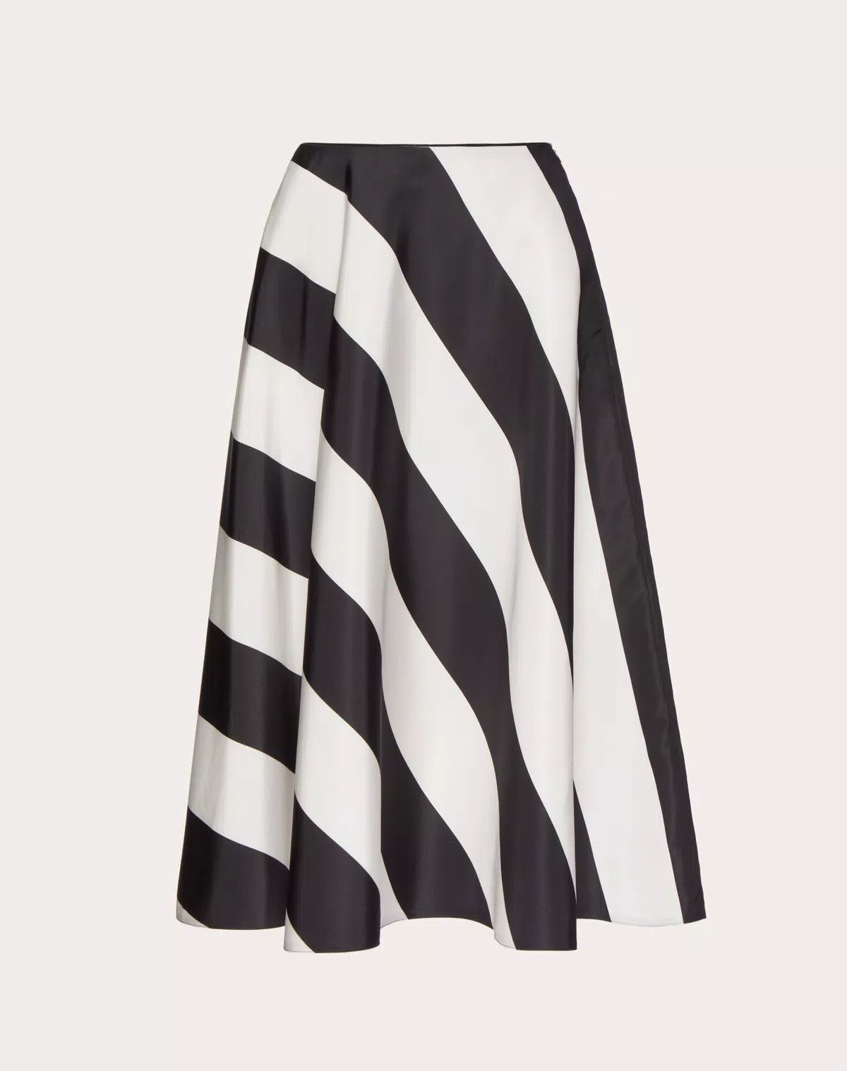Valentino o1s1wg110625 Strhype Crepe Couture Midi Skirt in Black/White Size 30" / US 8 / IT 44 - 1 Thumbnail