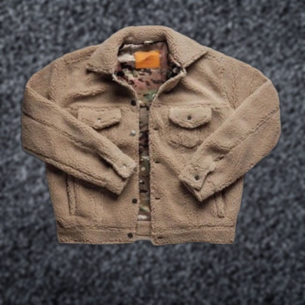 Vintage Qilo The Shrucker Jacket In Tan Multicam Sherpa Size S Beige Pockets Men Size US S / EU 44-46 / 1 - 1 Thumbnail