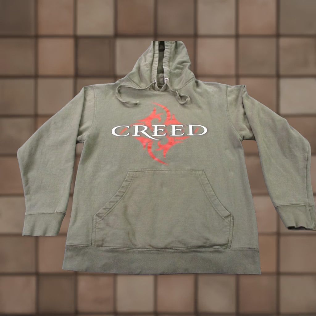 Vintage Creed Hoodie Mens M Green Graphic Print Y2K Rock Band PullOver Pockets Hooded Sweatshirt Vintage Size US M / EU 48-50 / 2 - 1 Thumbnail