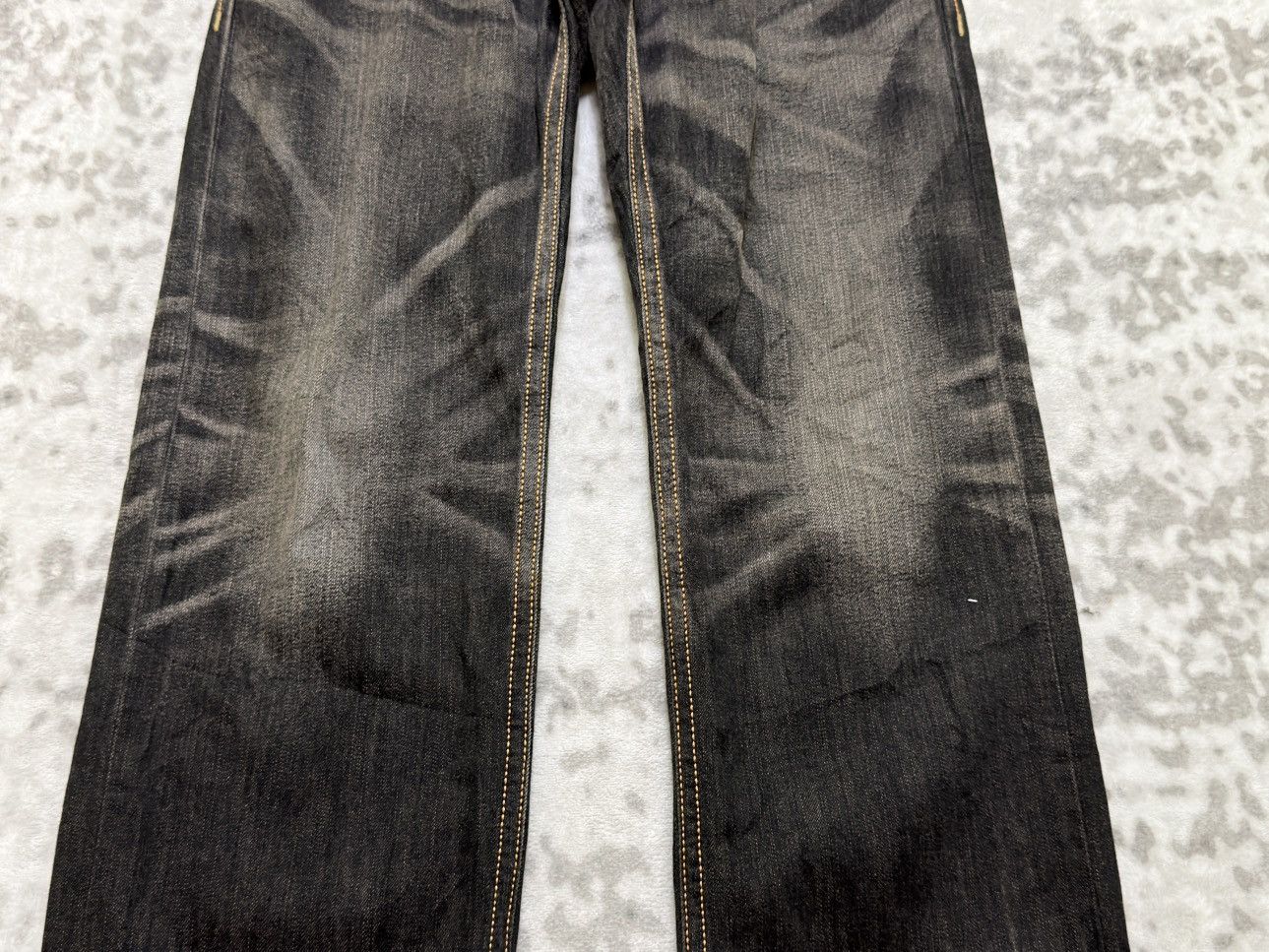 Kapital Edwin 434XVS Vintage Faded Black Denim Honeycomb Whisker Fit Size US 32 / EU 48 - 6 Thumbnail