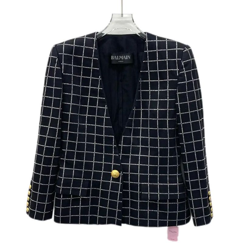 Balmain Balmain Black Cotton Women's Jacket 0089 Size M / US 6-8 / IT 42-44 - 1 Thumbnail