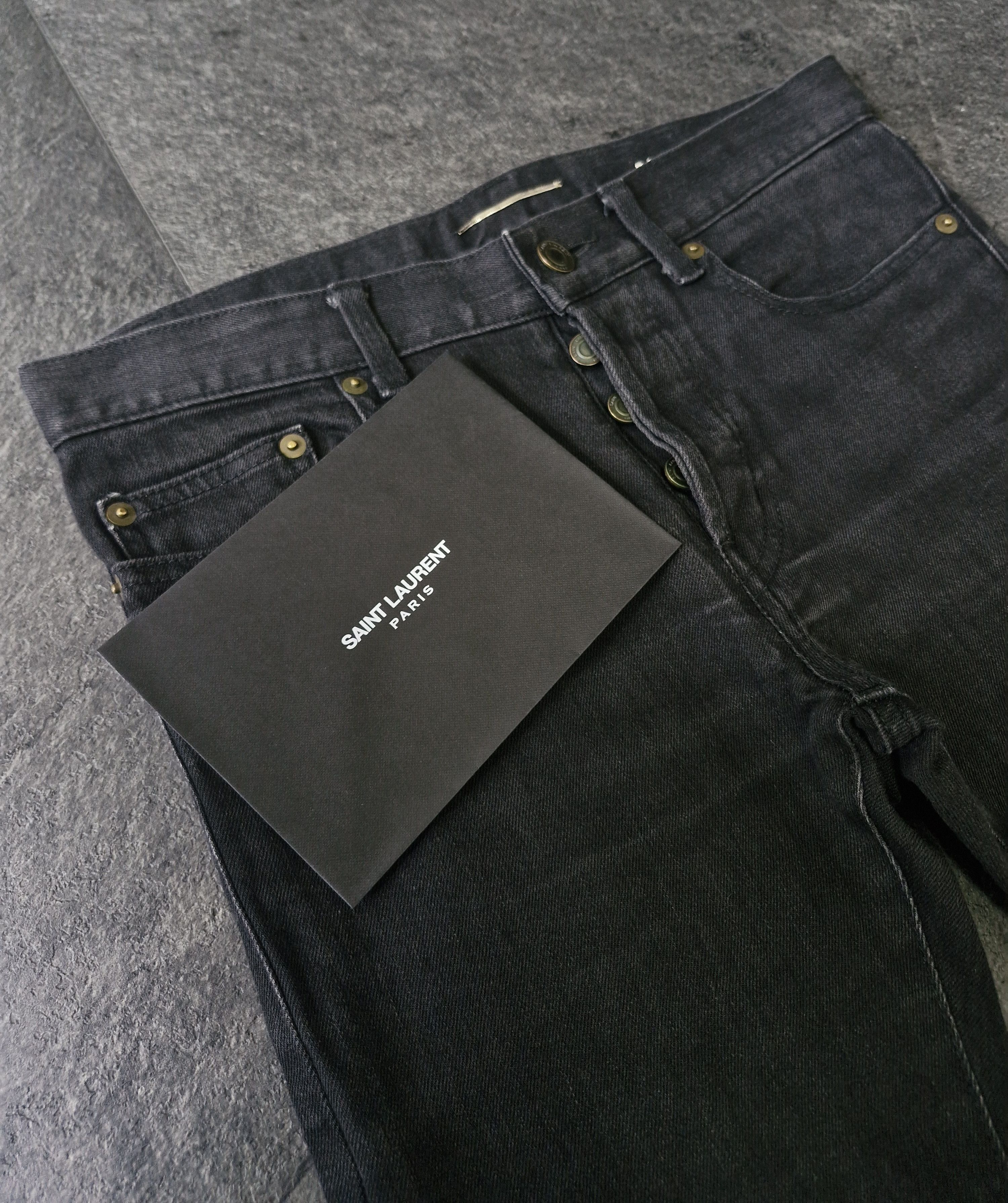 Saint Laurent Paris AW13 Black D03 Denim Jeans Size US 30 / EU 46 - 8 Thumbnail