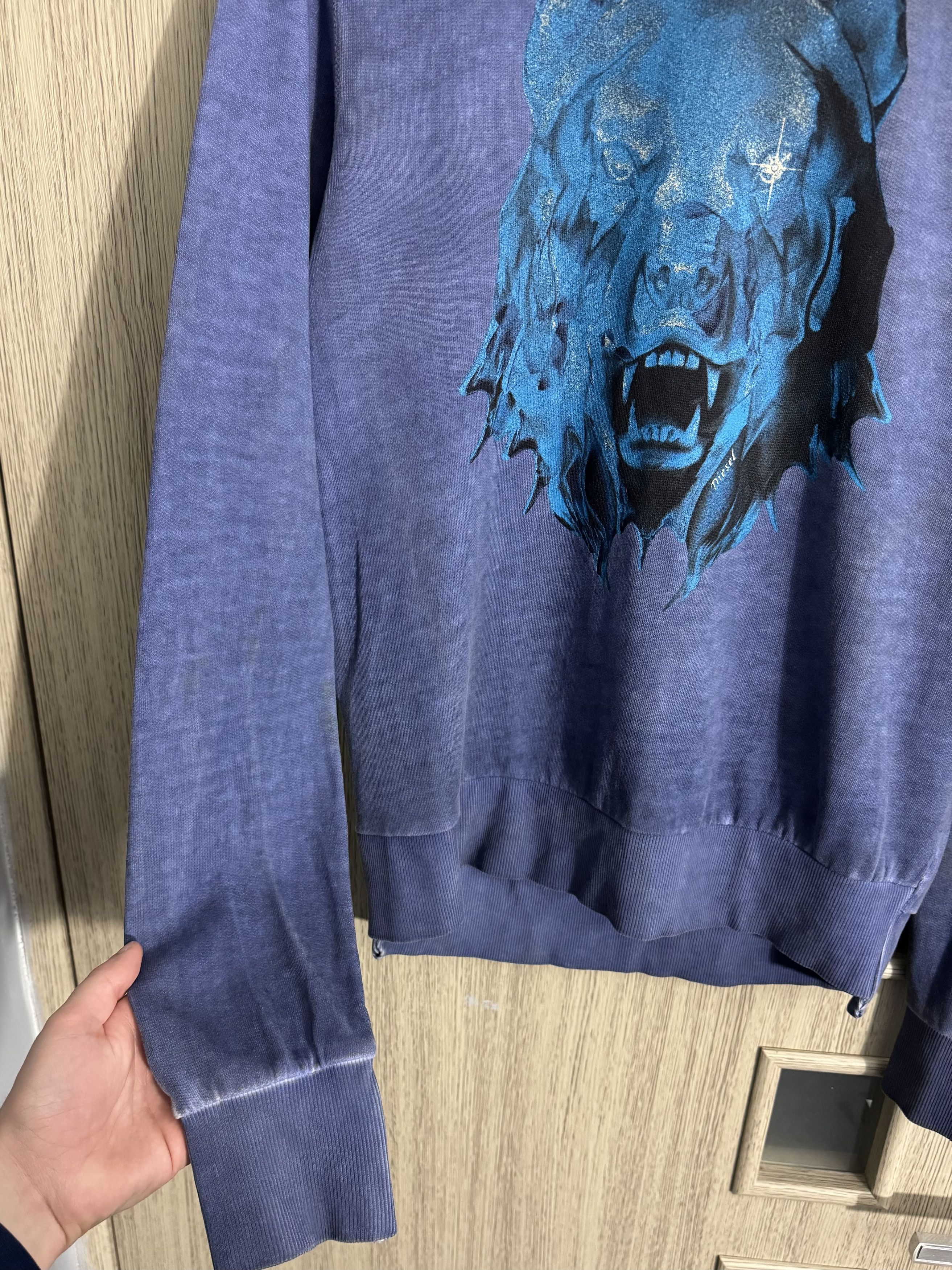 Diesel Vintage Diesel Wolf Logo Washed Faded Sweatshirt Size US M / EU 48-50 / 2 - 5 Thumbnail
