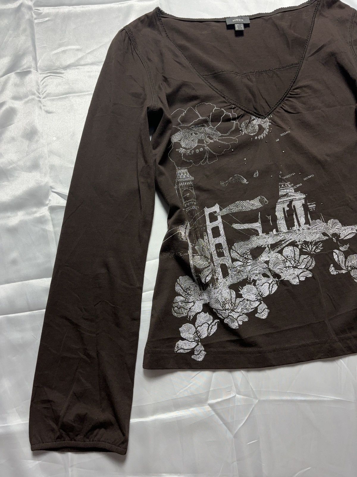 Japanese Brand × Vintage Japanese style long sleeve vintage printed top coquette Size L / US 10 / IT 46 - 5 Thumbnail