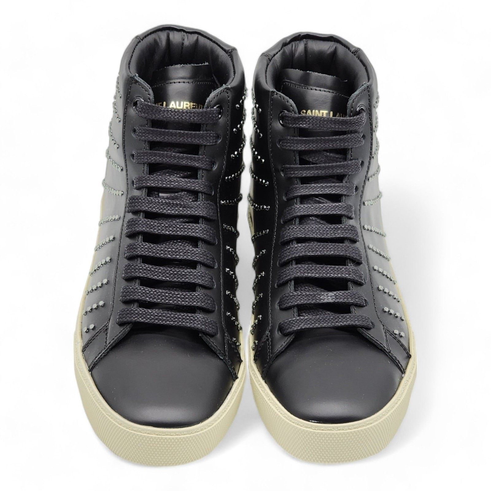 Saint Laurent Paris Court Hi Top Women's Sneakers Black EU 36.5 US 6.5 - NWB Size US 6.5 / IT 36.5 - 4 Thumbnail