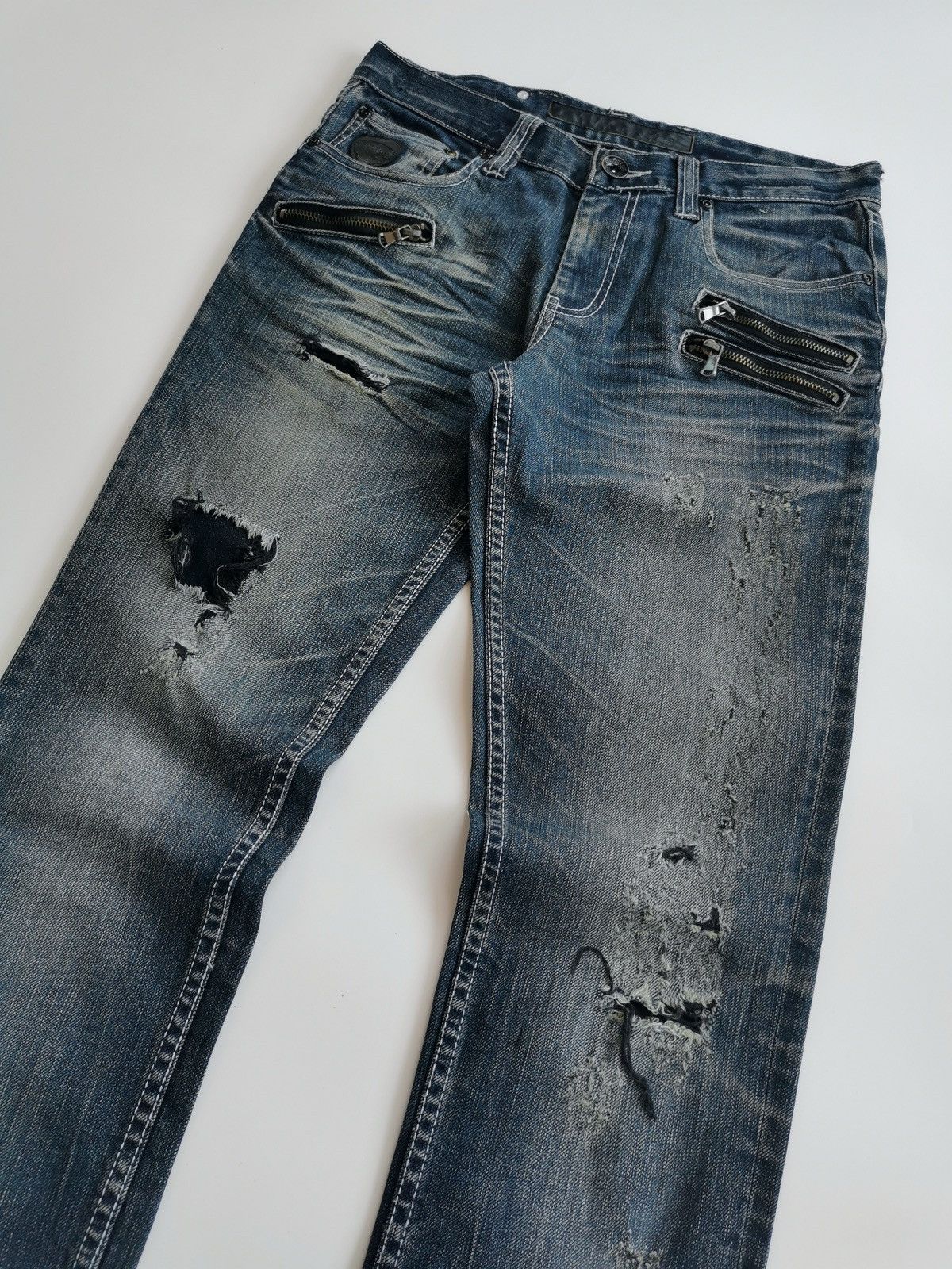 Seditionaries Apestein Bondage Zipper Button Distressed Jeans Size US 30 / EU 46 - 3 Thumbnail
