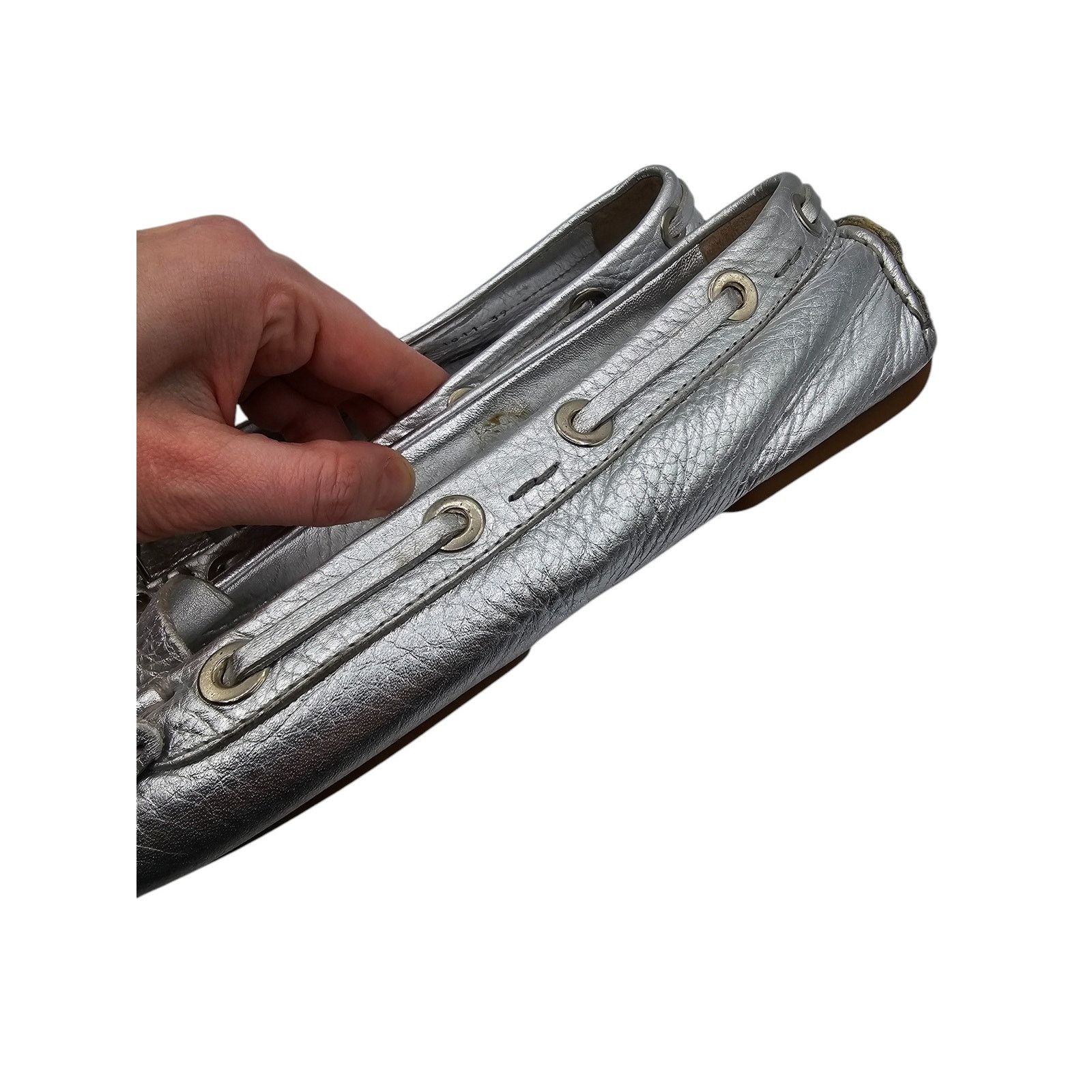 Dior Christian Dior Silver Leather Slip On Driving Loafers Sz 39 Size US 9 / IT 39 - 8 Thumbnail