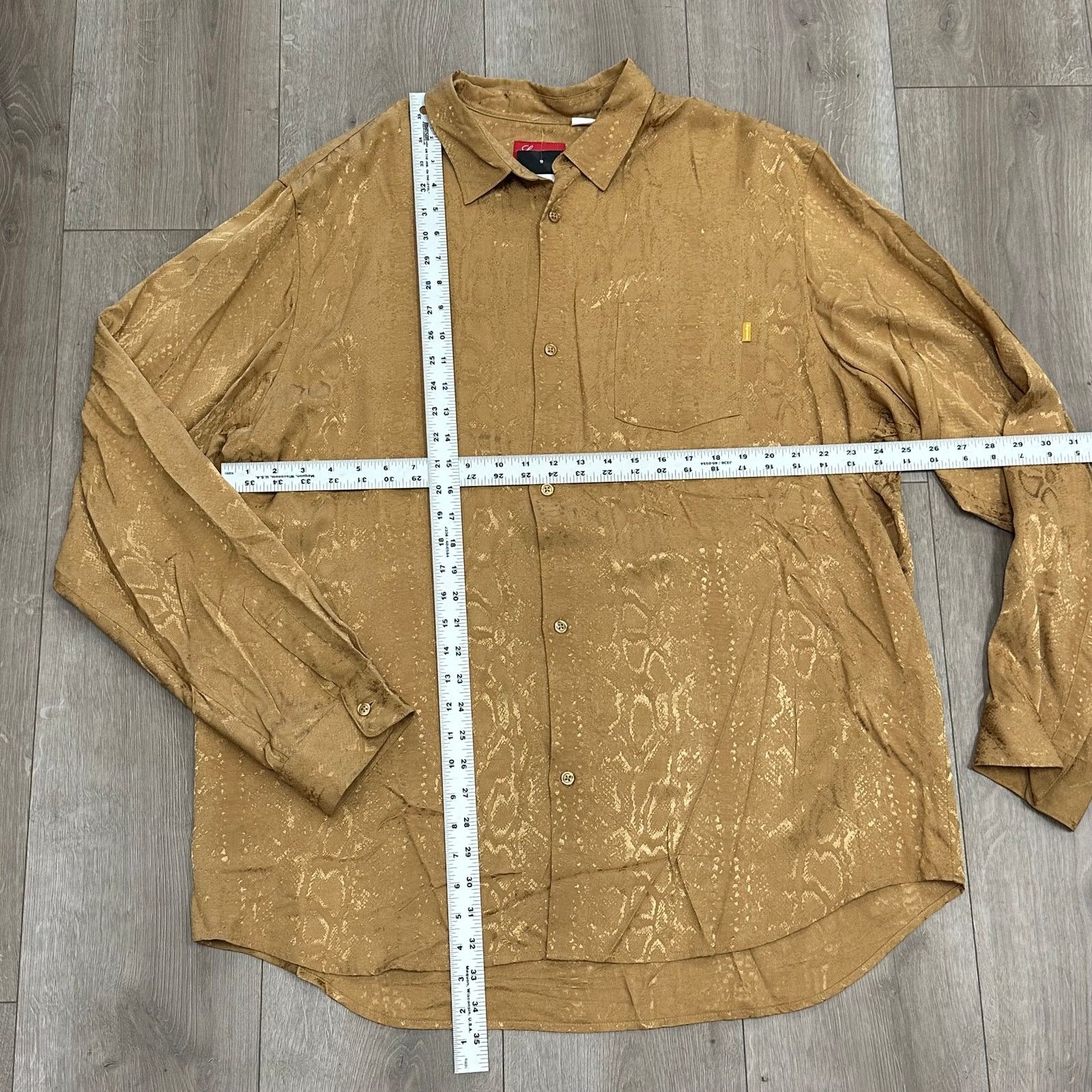 Supreme SS20 Supreme Snakeskin Jacquard Shirt Gold Button Up Size XL Size US XL / EU 56 / 4 - 4 Thumbnail