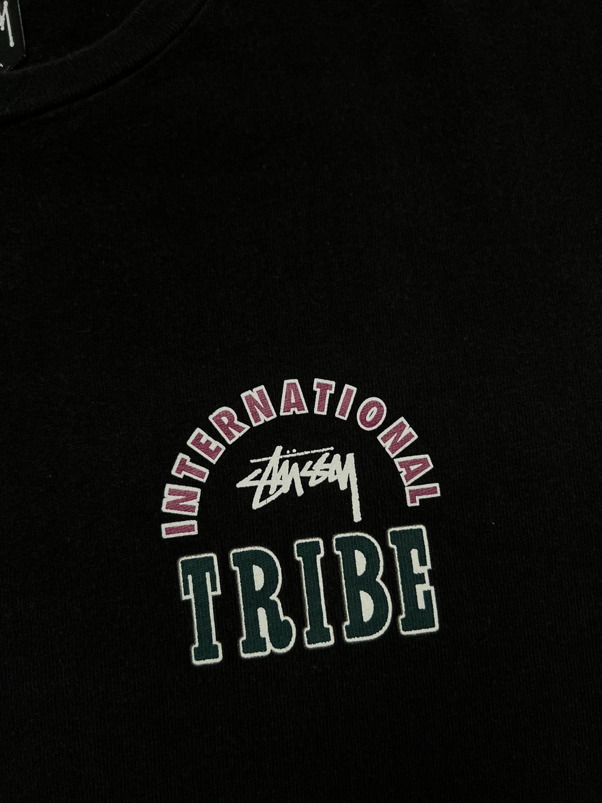 Stussy × Vintage 90’s STUSSY INTERNATIONAL TRIBE RARE BOG LOGO TEE Size US M / EU 48-50 / 2 - 6 Thumbnail