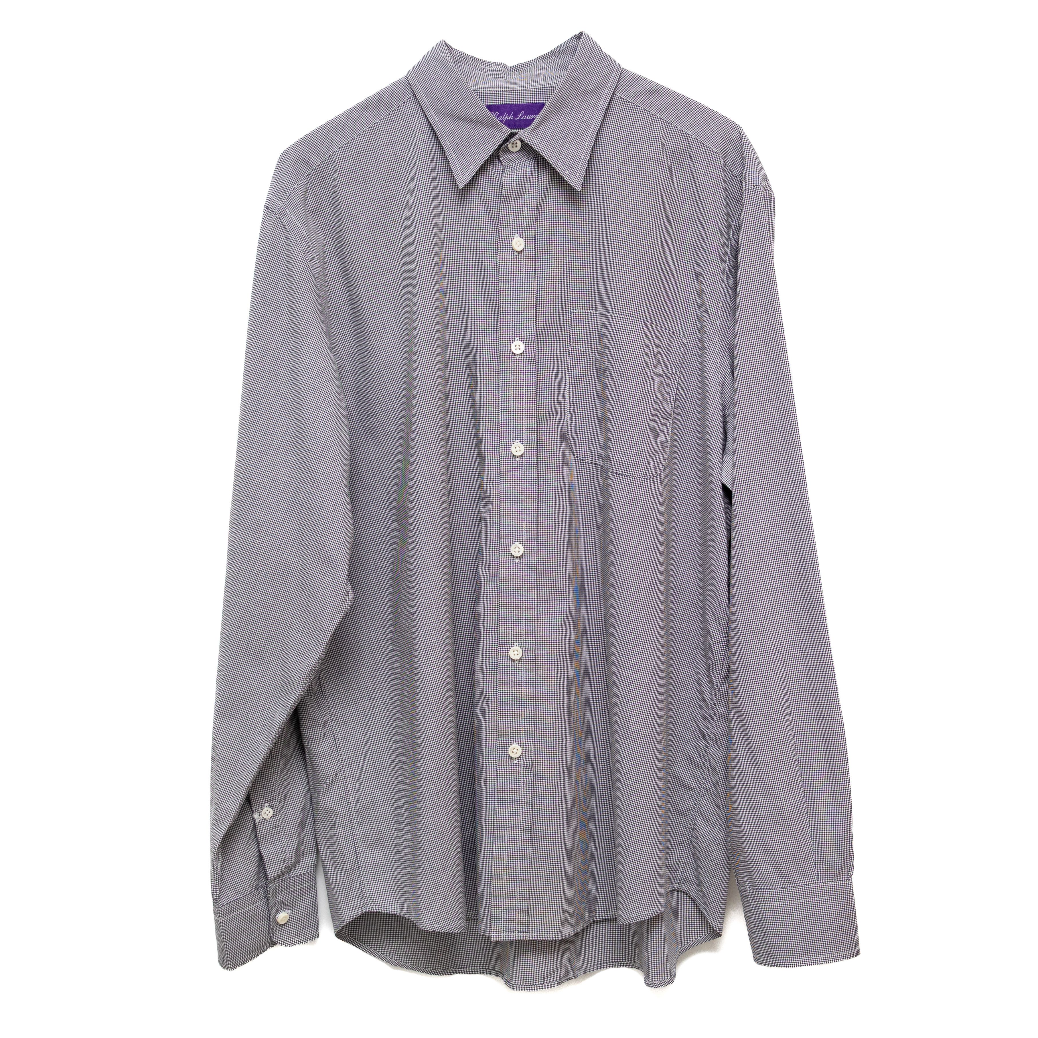 Ralph Lauren Purple Label Vintage Ralph Lauren Purple Label Men’s Black Plaid Shirt Size US L / EU 52-54 / 3 - 1 Thumbnail