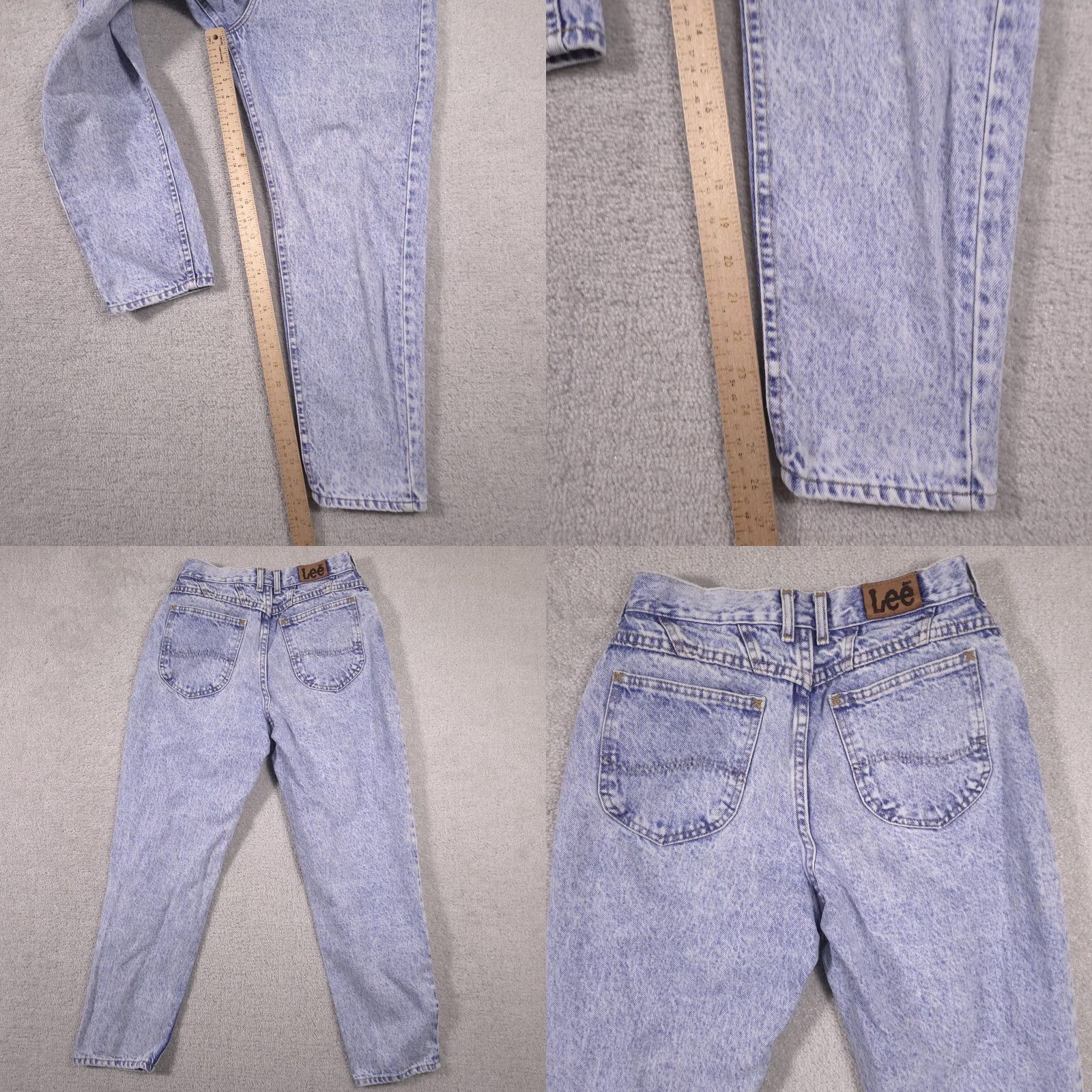 Lee VINTAGE Lee Jeans Womens 12P Blue Acid Wash High Rise Tapered Denim 80s Size 34" / US 12 / IT 48 - 9 Thumbnail