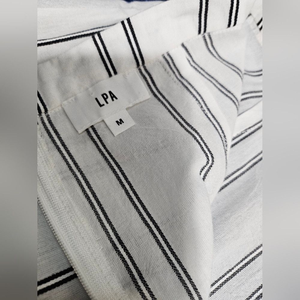 Other Reformation LPA White High Waist Wide Leg Striped Pants Ope Size 26" / US 2 / IT 38 - 4 Thumbnail