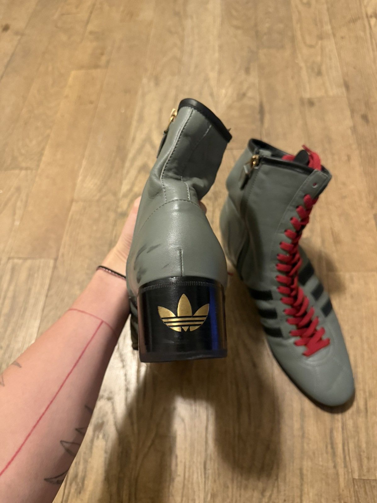 Adidas × Gucci Gucci x Adidas heeled boots in gray Size US 8 / EU 41 - 4 Thumbnail
