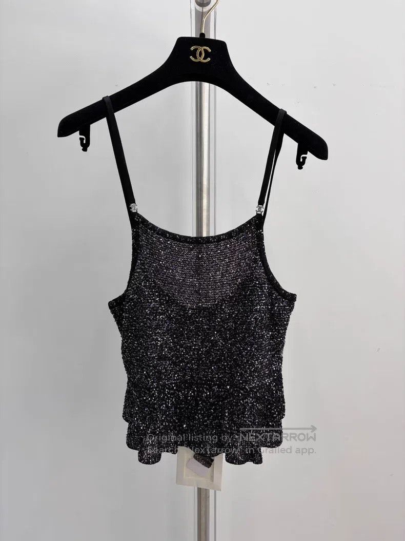 Chanel Chanel Black suspender vest with glitter glitter Size XS / US 0-2 / IT 36-38 - 1 Thumbnail