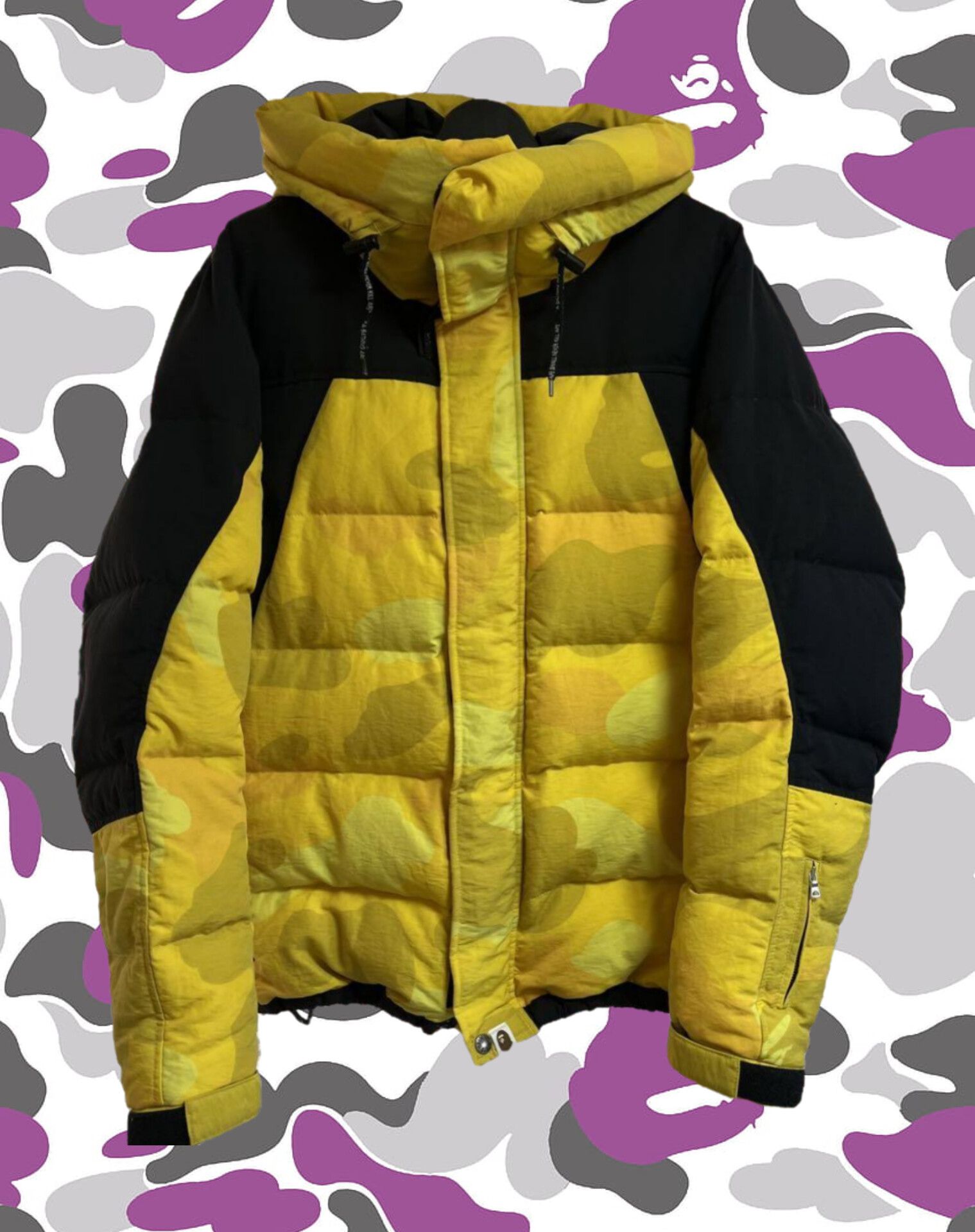 Color Camo Hoodie Down Jacket