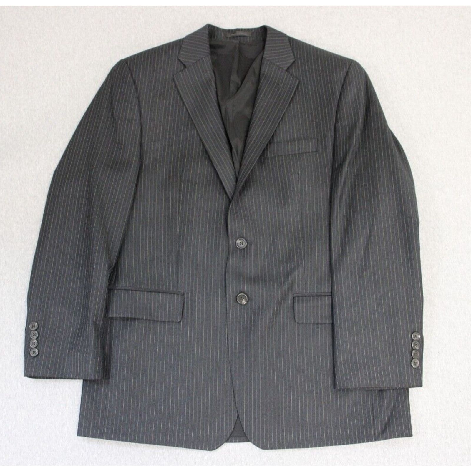 Lauren Ralph Lauren Lauren Ralph Lauren Blazert Men 40R Gray Pinstriped Wool Size 40R - 1 Thumbnail