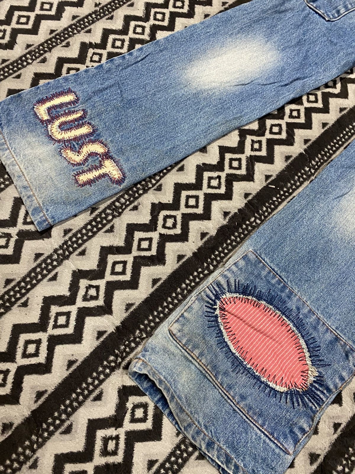 Designer × Japanese Brand Lust Patch Jeans Size 29" - 5 Thumbnail