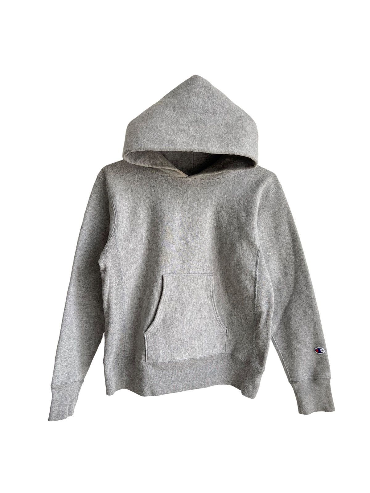 image of Vintage 60S Champion Reverse Weave Warm Up Retro Hoodie Navy in Grey, Men's (Size Small)