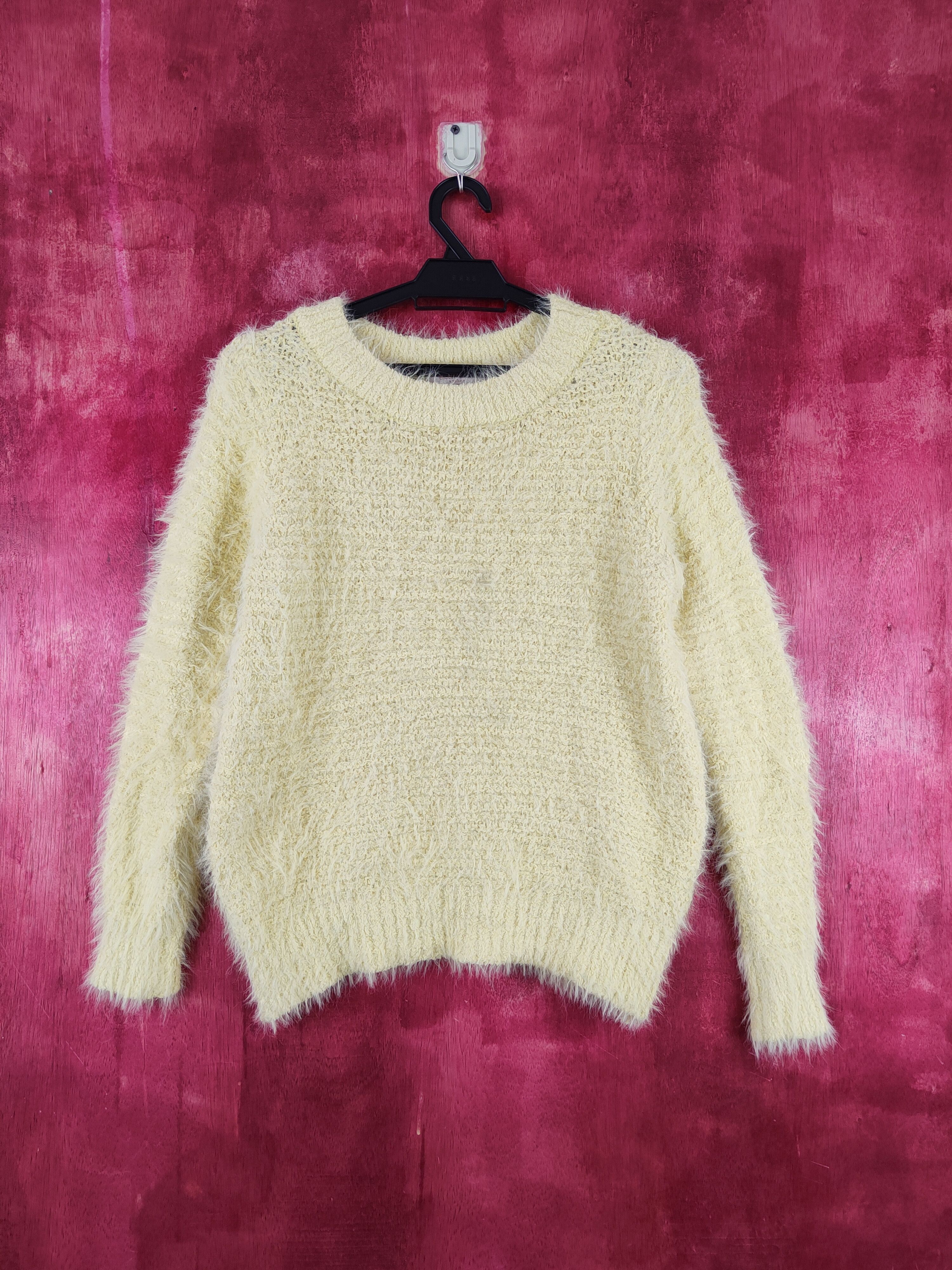 Aran Isles Knitwear Chocol Raffine Robe Yellow Fur Mohair Knitwear #S2009 Size S / US 4 / IT 40 - 1 Thumbnail