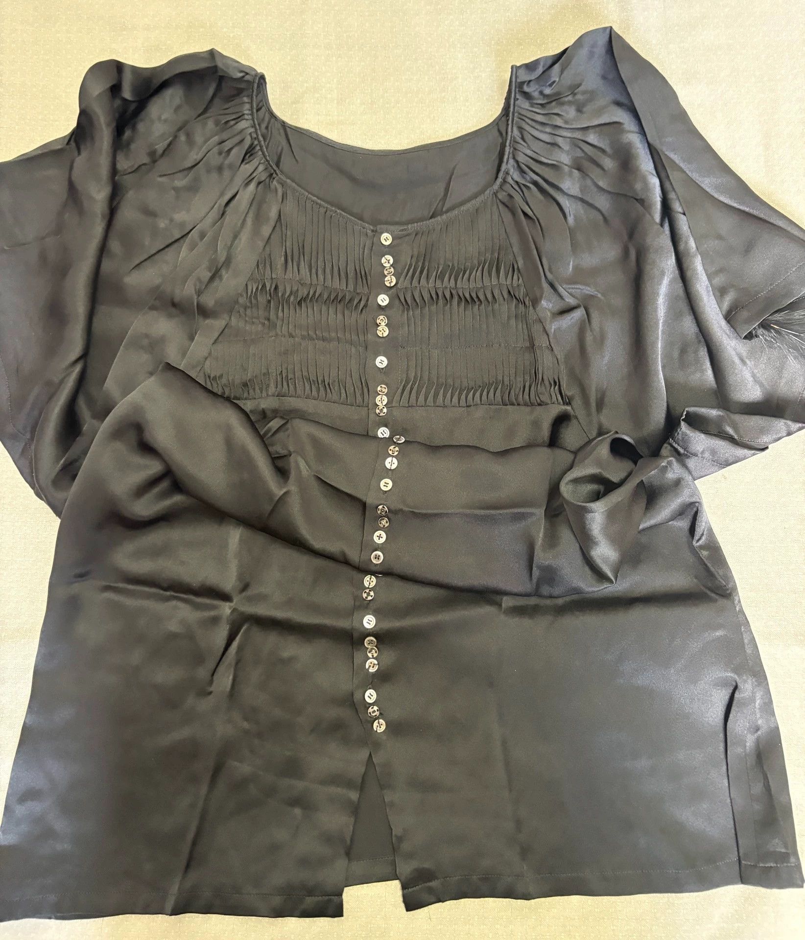 Sunao Kuwahara sunaokuwahara vintage dress feather collar pleats buttoned Size M / US 6-8 / IT 42-44 - 4 Thumbnail