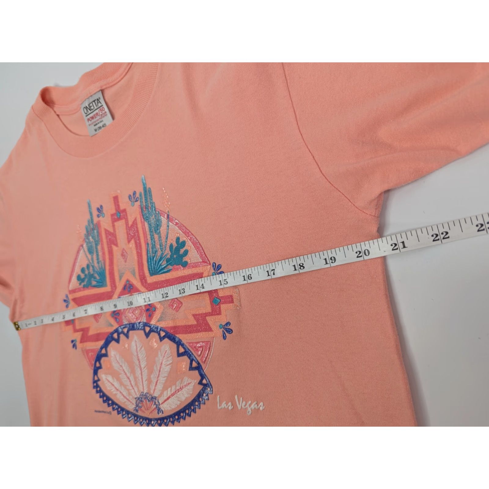 Vintage VINTAGE Las Vegas Southwest Aztec T-Shirt Nike Size M Pink Crew Neck Short Sleeve Oneita Power-T Mens Regular Graphic Print Stitch All Seasons 90s Size US M / EU 48-50 / 2 - 6 Thumbnail
