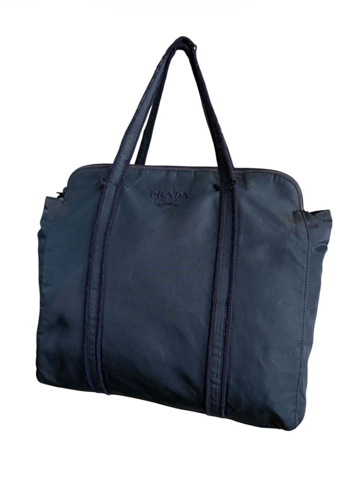 Prada PRADA TESSUTO Vintage Nylon Dark Blue Totes Bag Size ONE SIZE - 3 Thumbnail