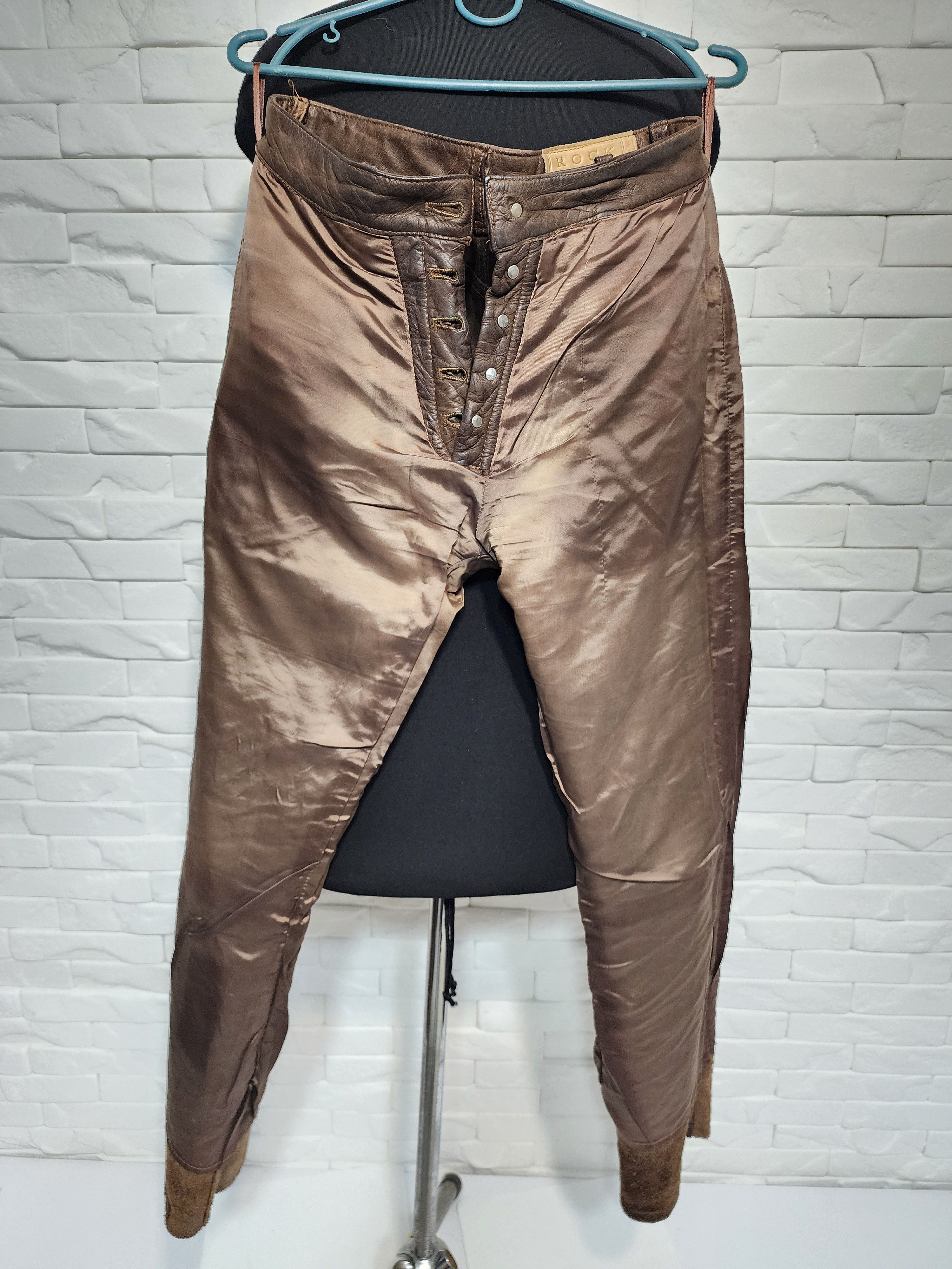 Genuine Leather Brown Nubuck Leather Pants - Denim Cut - Men's Size 29 Size US 29 - 9 Thumbnail