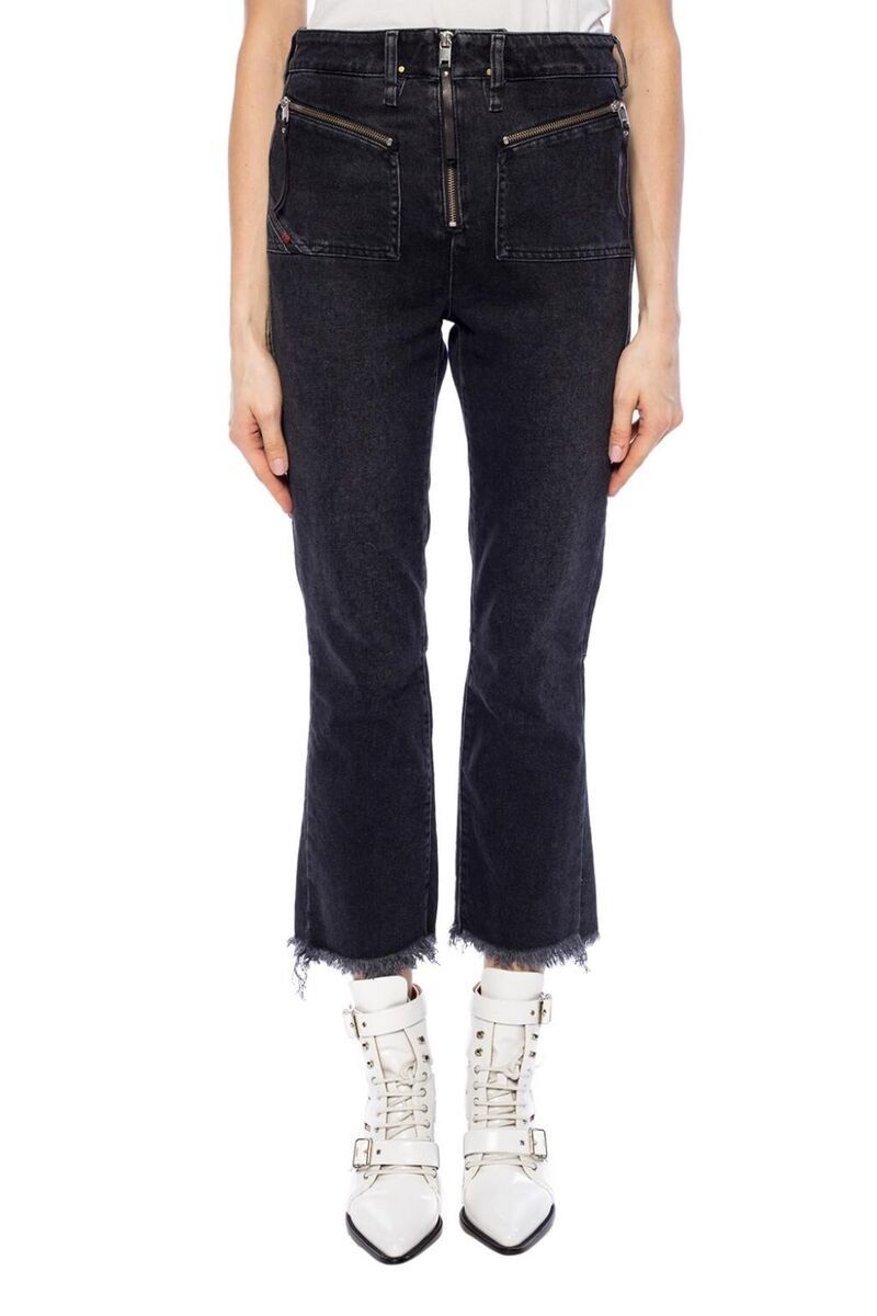 Diesel D-EARLIE 080AP W26/L32 Dark Grey Cropped Jeans 69497 Size 26" / US 2 / IT 38 - 1 Thumbnail