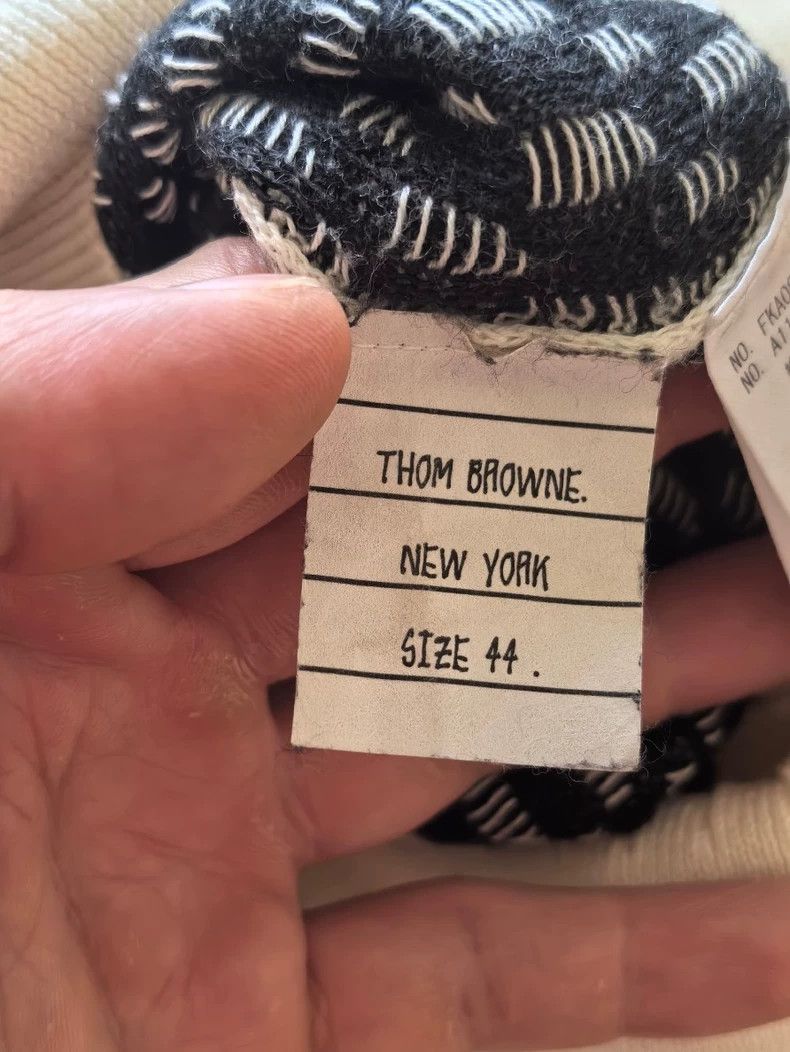 Thom Browne Thom Browne Blue and white mesh high collar sweater Size US S / EU 44-46 / 1 - 5 Thumbnail