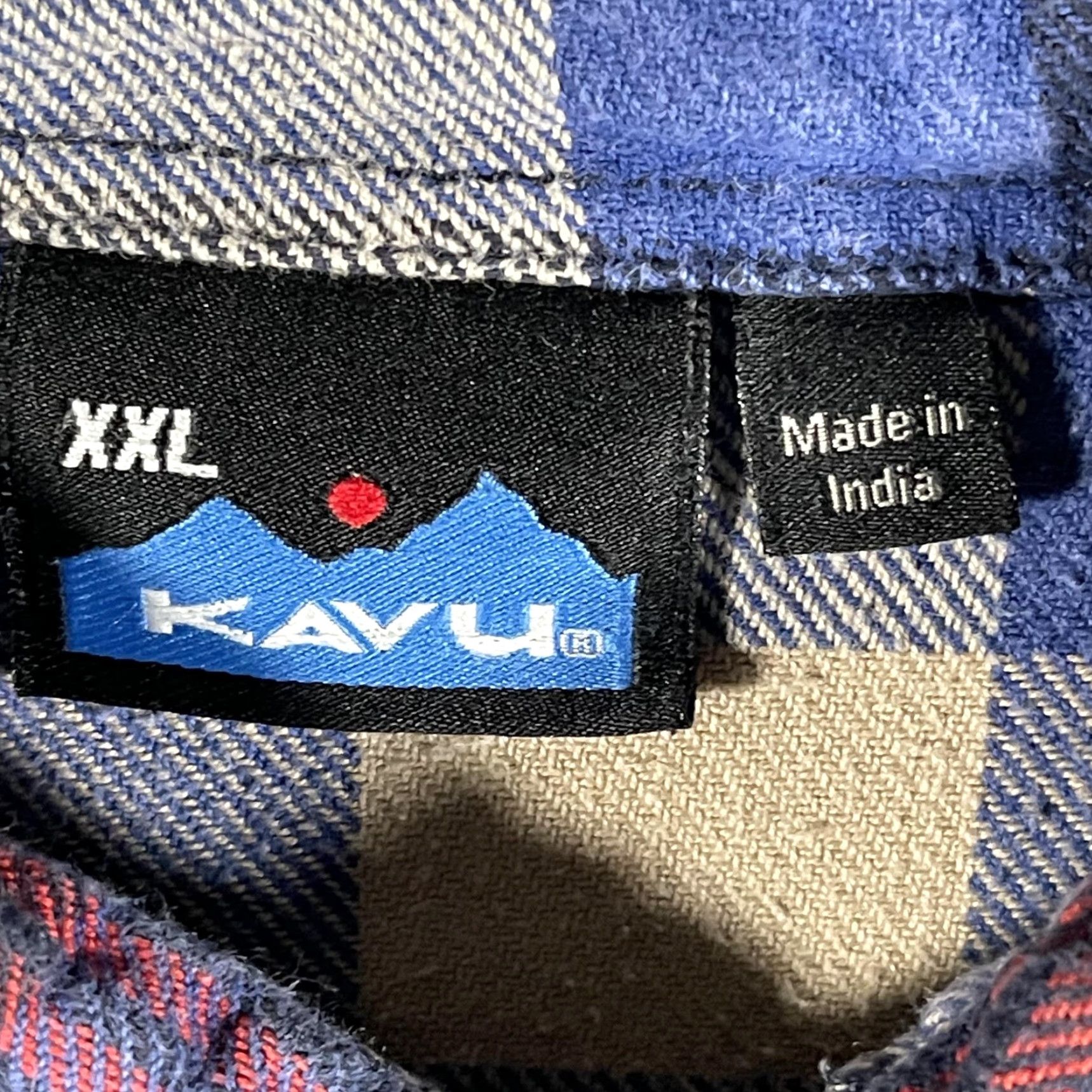 KAVU KAVU Shirt Mens 2XL Blue Plaid Flannel Button Up Long Sleeve Casual Outdoor Size US XXL / EU 58 / 5 - 4 Thumbnail