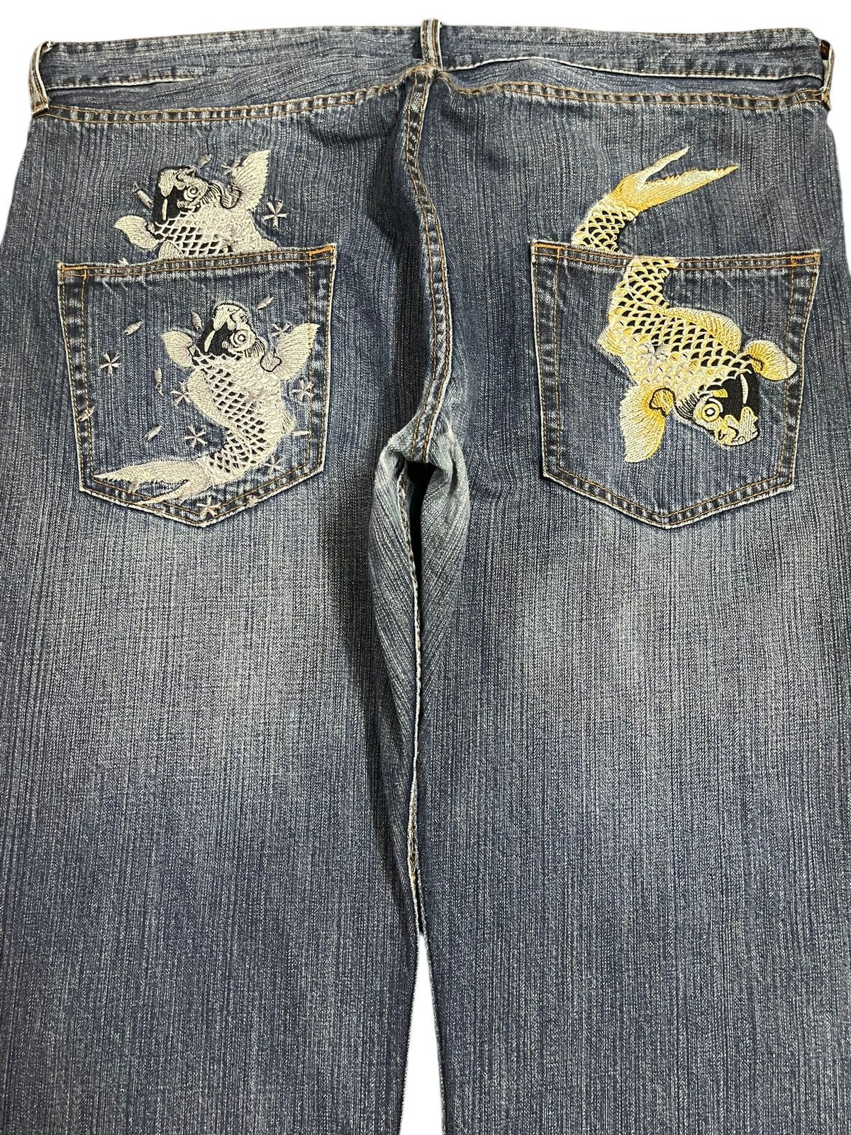 Karakuri Tamashii Vintage Japanese Brand Sukajan Fish Koi Sugoi Embroidered Size US 40 / EU 56 - 5 Thumbnail