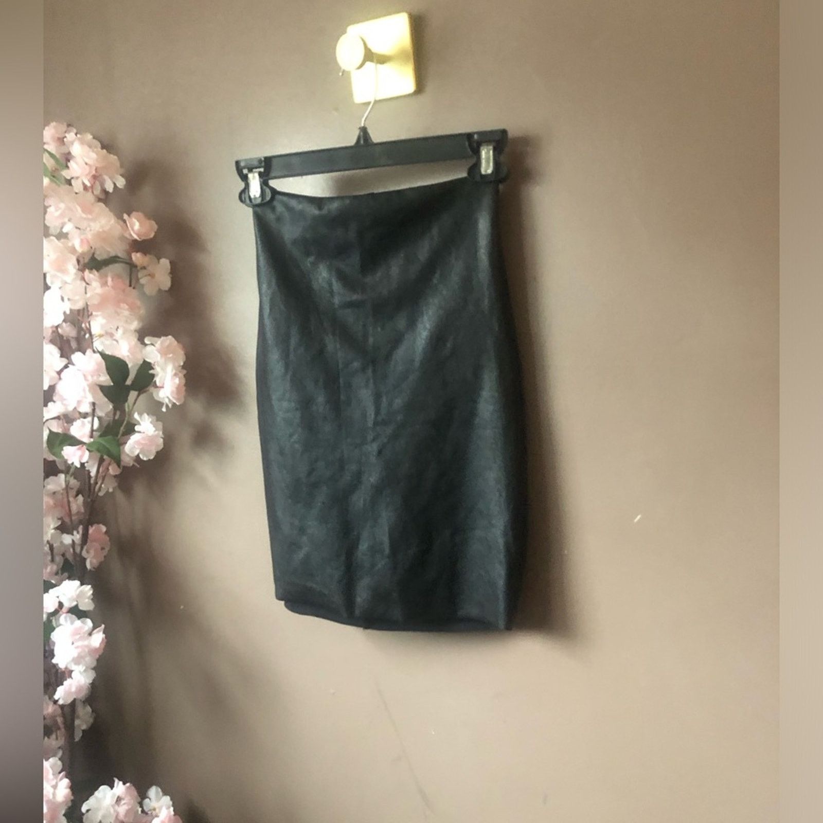 Leather skirt with built in body shaper shorts.