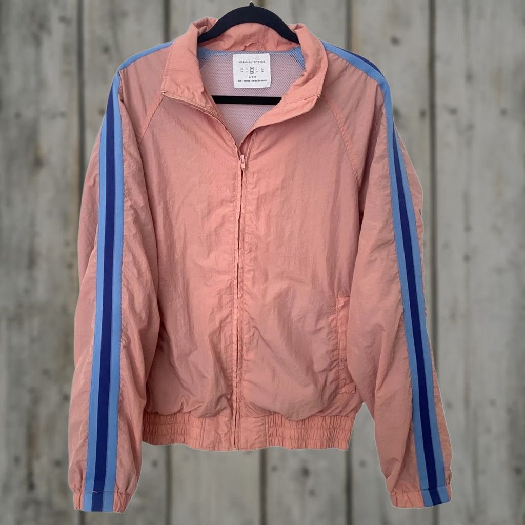 Urban Outfitters Unisex Pink & Blue Urban Outfitters Side Stripe Windbreaker Jacket - Medium Size US M / EU 48-50 / 2 - 1 Thumbnail