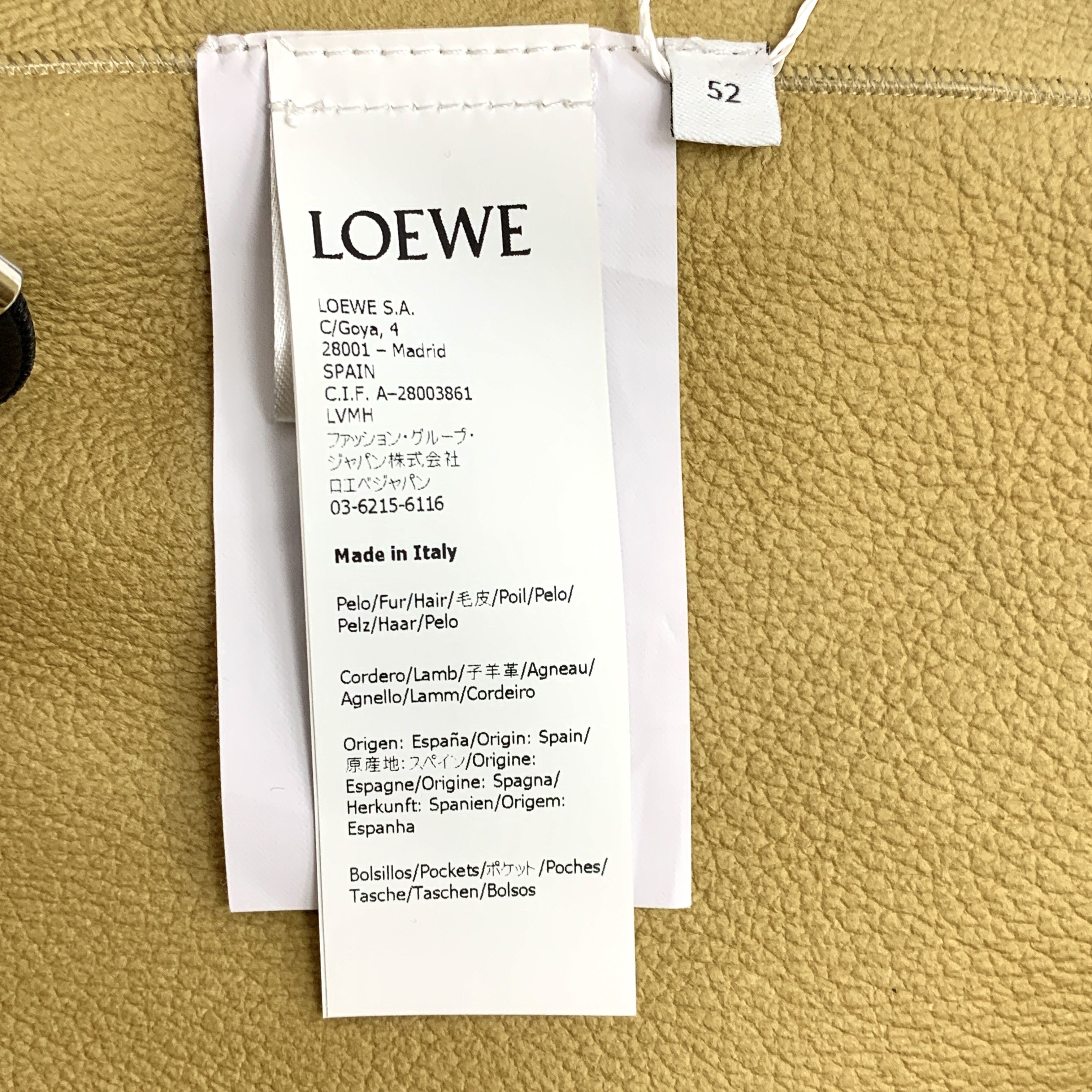 Loewe Beige Shearling Leather Jacket (Size 52)
