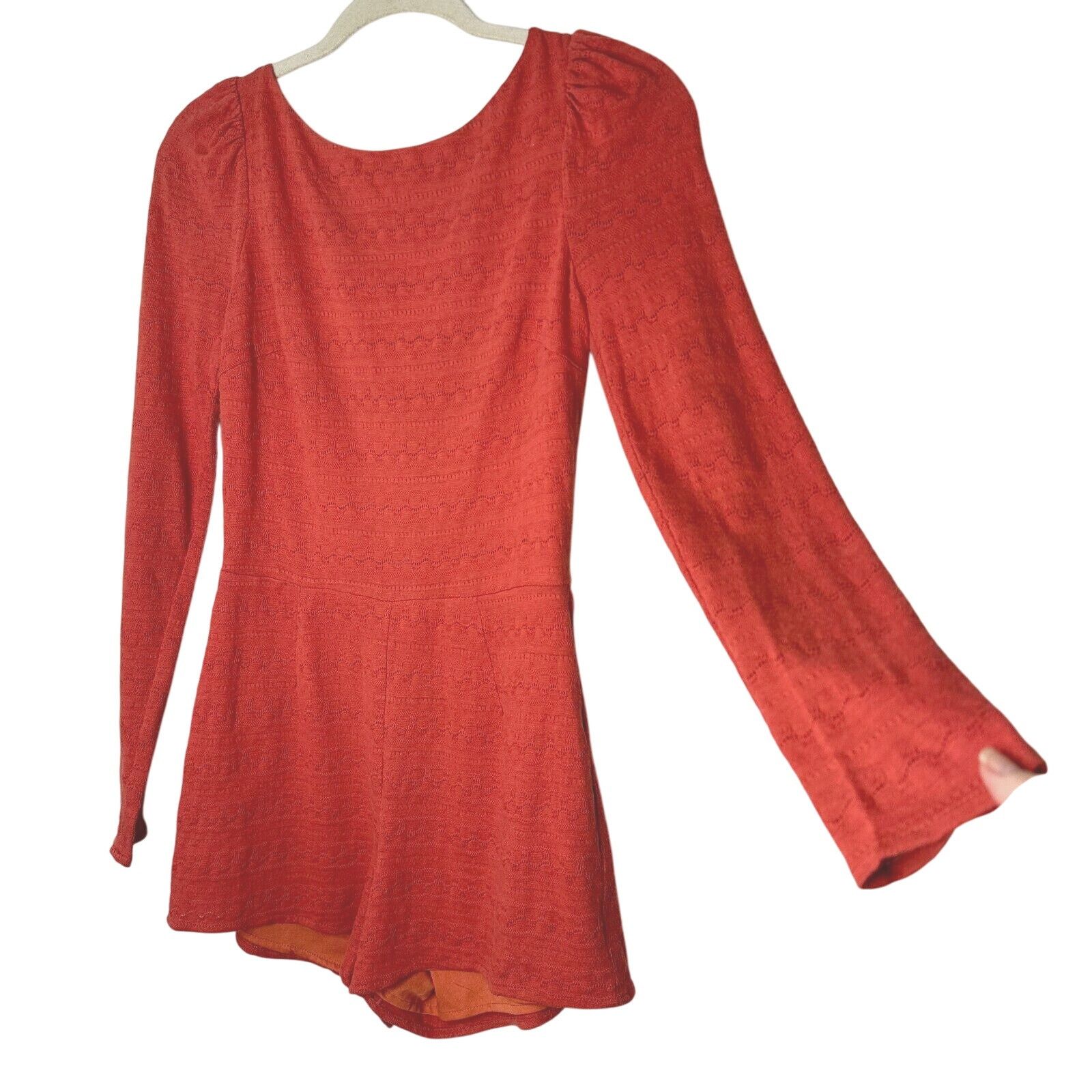 Other Ark & Co Salmon High Neck V Back Zip Embroidered Zip Romper Size 27" / US 4 / IT 40 - 1 Thumbnail