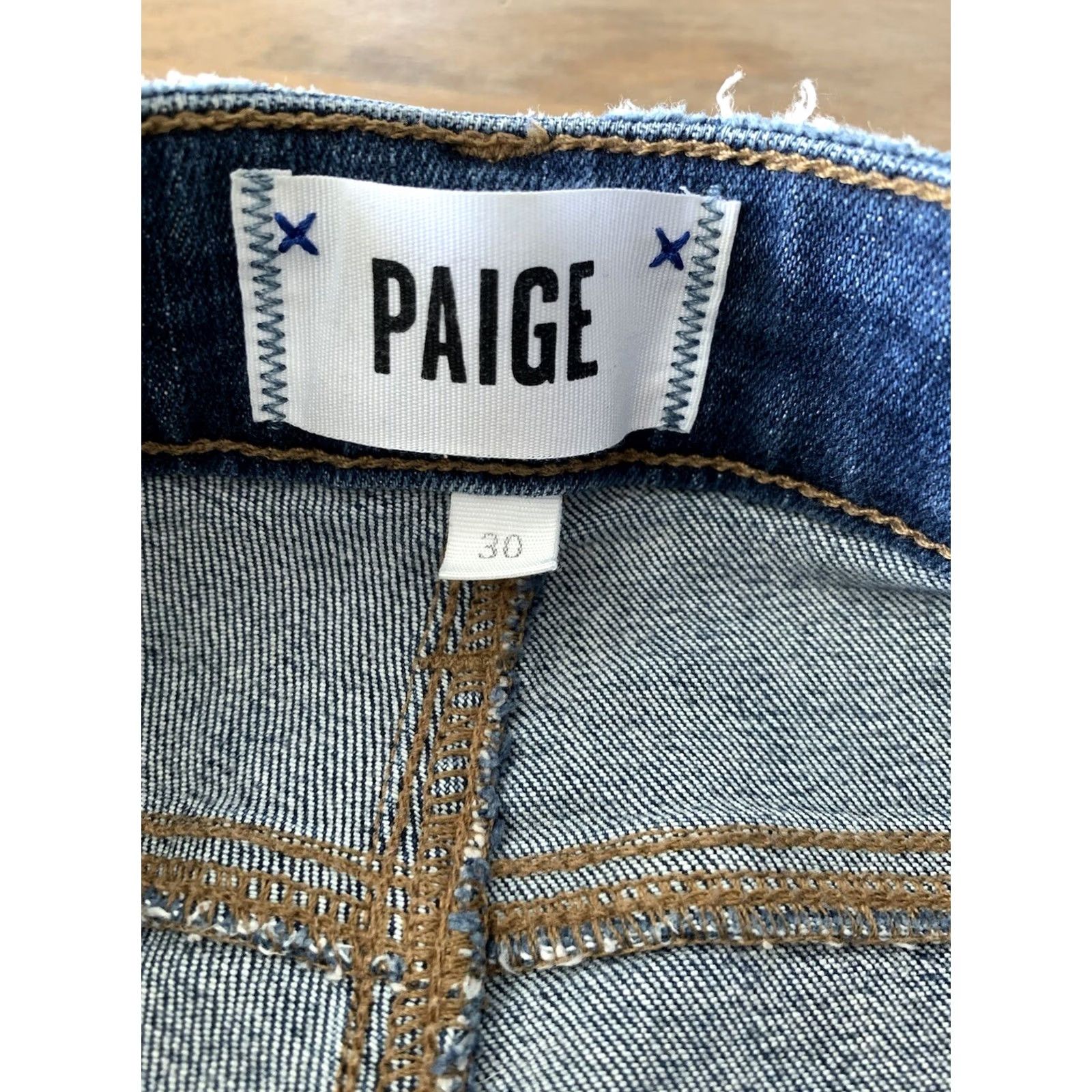 Paige Paige Jeans Womens Crop Denim Slim Distressed High Rise 30 Blue Pants 5-Pocket Neckt Logo USA Vintage No Size 30" / US 8 / IT 44 - 3 Thumbnail