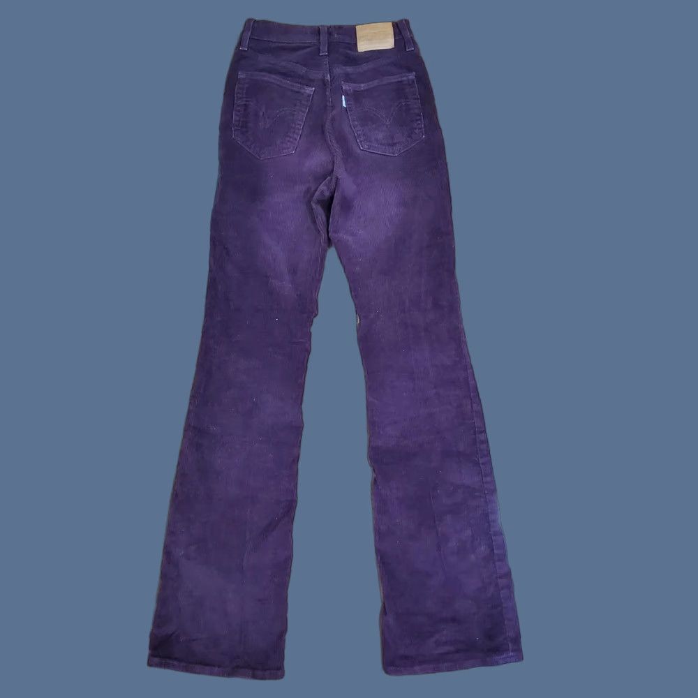 Levi's VINTAGE Levis Premium Ribcage Boot Pants Womens 24 Maroon Corduroy Bootcut High Rise Size 42" / US 20 - 1 Thumbnail