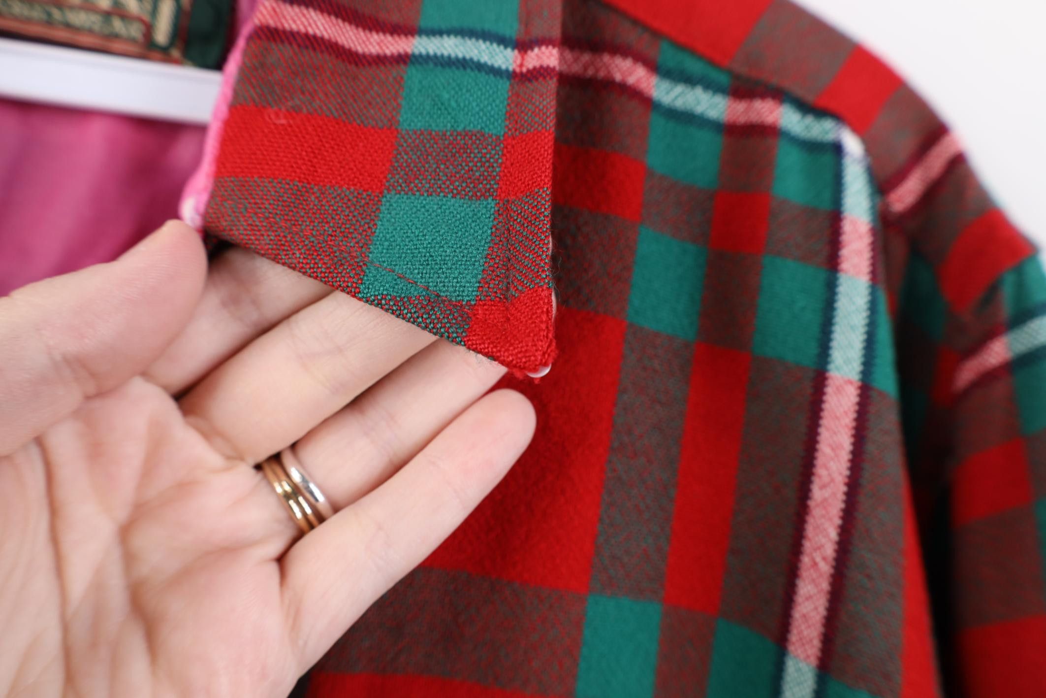 Vintage Vintage 70s 80s Streetwear Knit Collared Button Shirt Plaid Size US L / EU 52-54 / 3 - 7 Thumbnail