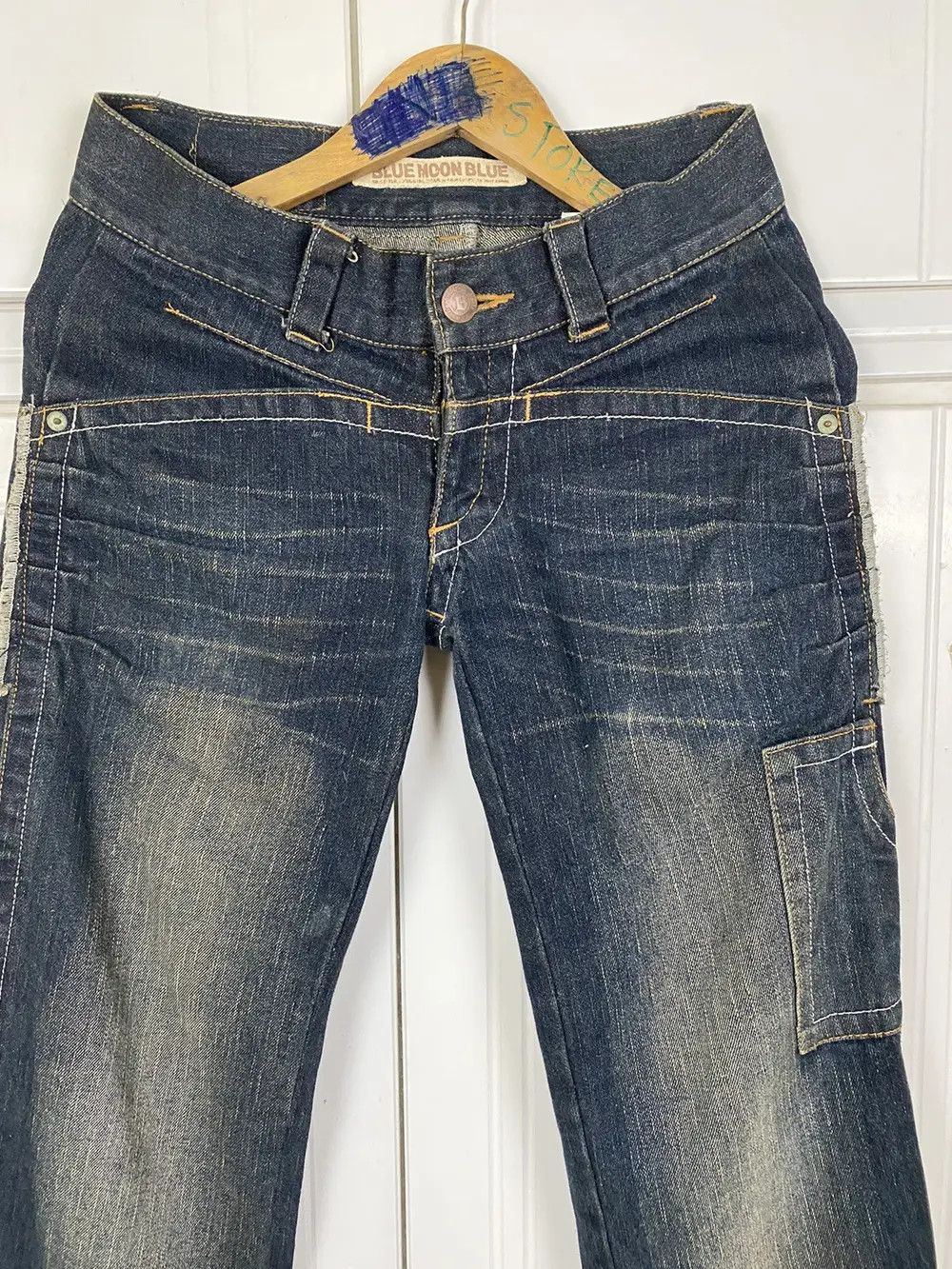 Japanese Brand × Vintage Vintage Double Waist Denim Blue Moon Blue Size US 30 / EU 46 - 6 Thumbnail