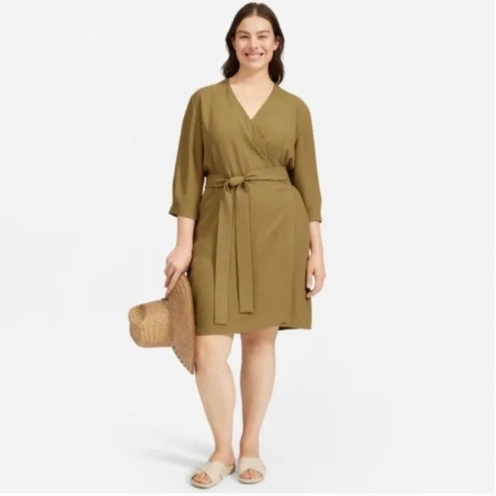 the japanese goweave long sleeve mini wrap dress Long Sleeve Mini Wrap Dress Everlane The Japanese GoWeave Long-Sleeve Mini  Wrap Dress