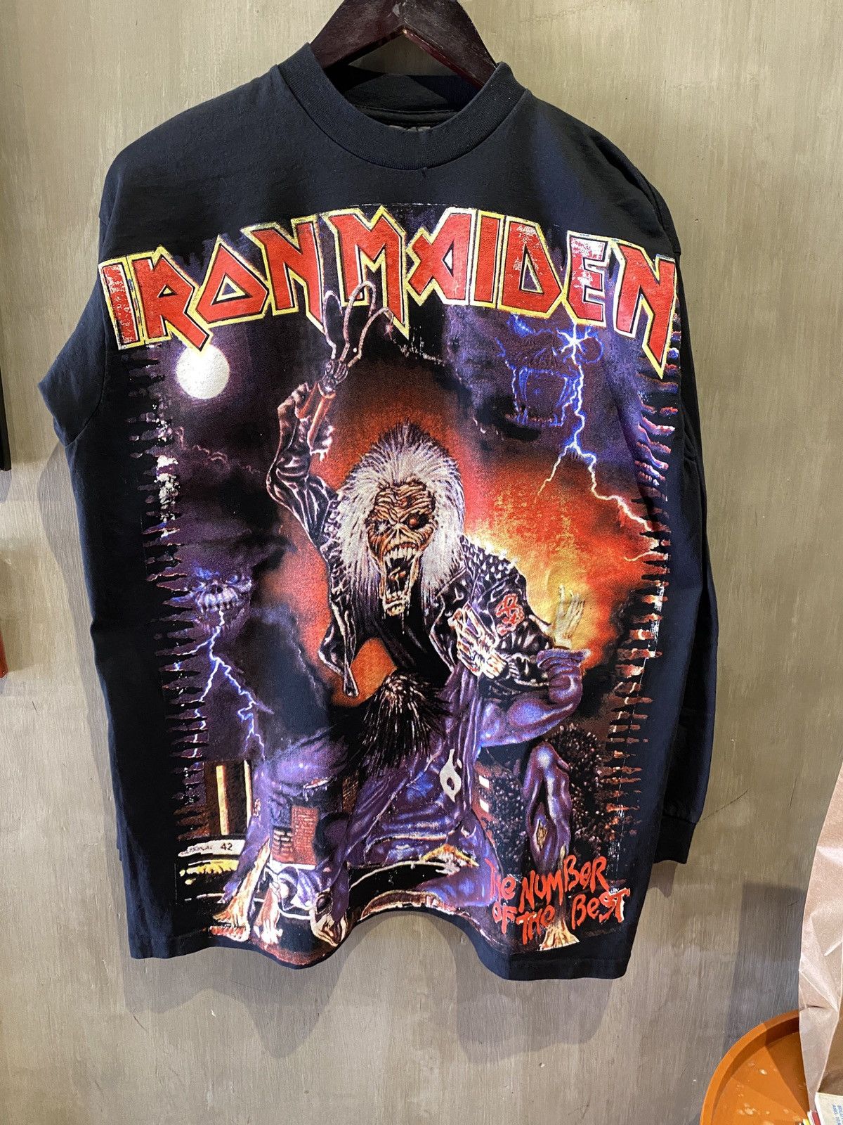 Vintage Iron Maiden number of the beast AOP long sleeve Size US XL / EU 56 / 4 - 1 Thumbnail