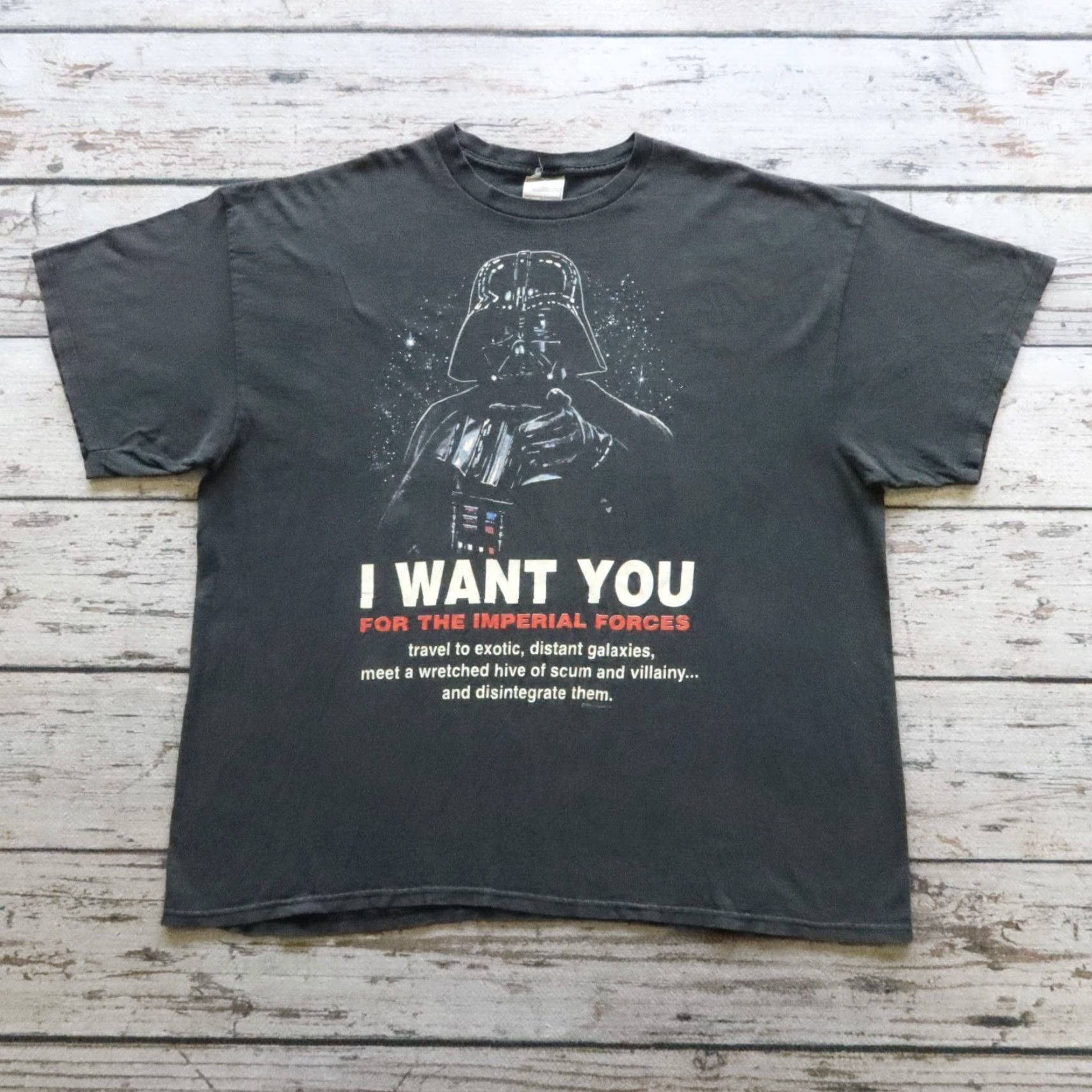Star Wars VINTAGE Star Wars Darth Vadar I Want You National Air & Space Museum Tshirt Mens XXL Black Shirt T-Shirt Size US XXL / EU 58 / 5 - 2 Thumbnail