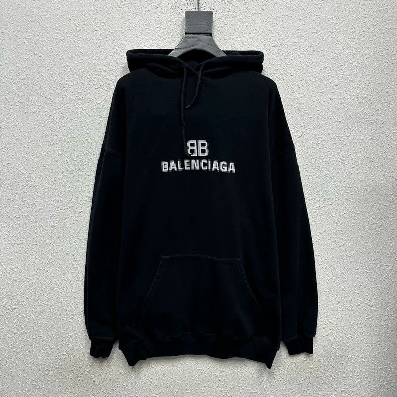 Balenciaga Balenciaga Mosaic Double B Letter Print Drawstring Hoodie Size US S / EU 44-46 / 1 - 1 Thumbnail