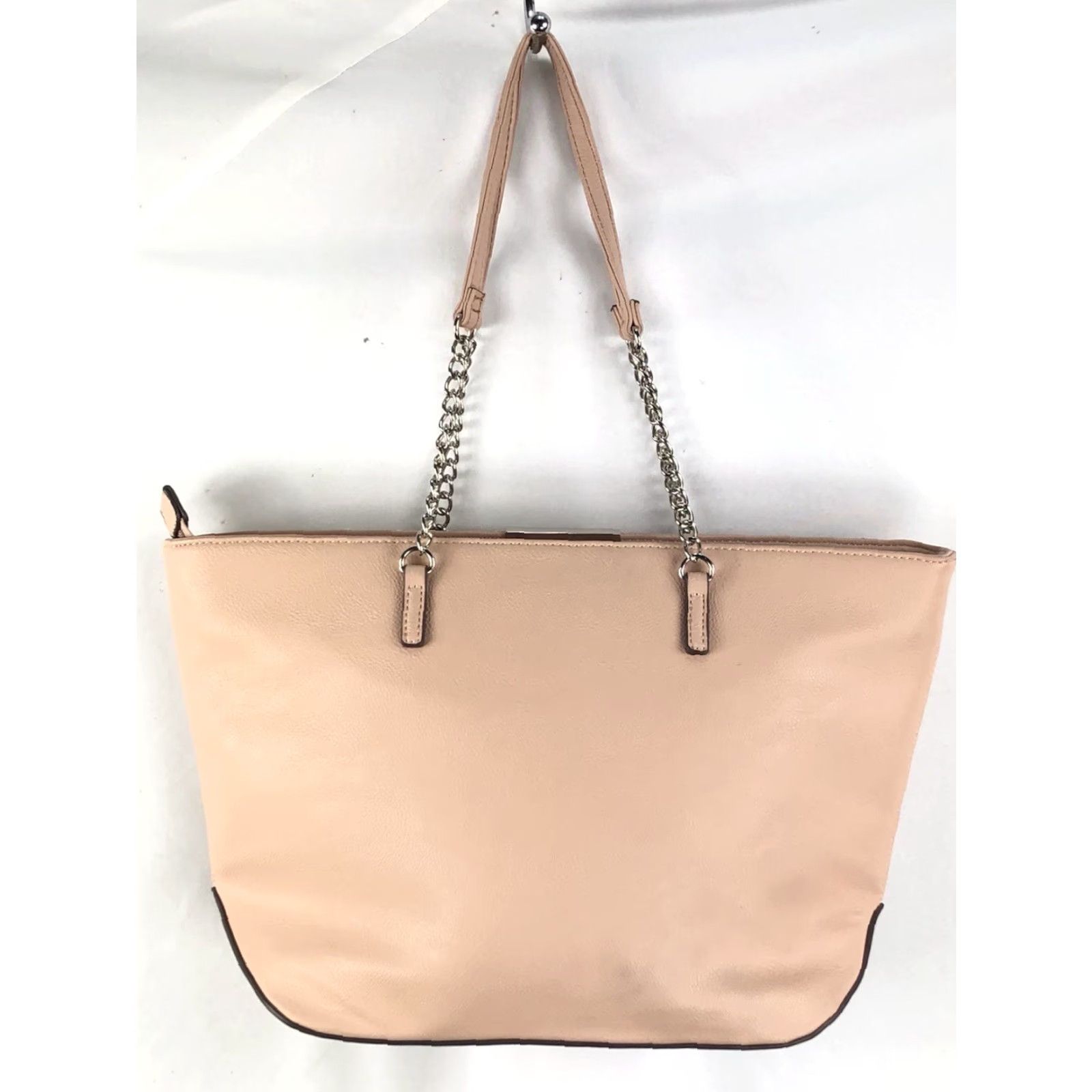 Nine West Nine West Quilted Tote Large Handbag Beige Double Chain Handles Faux Leather Purse Women Size ONE SIZE - 3 Thumbnail