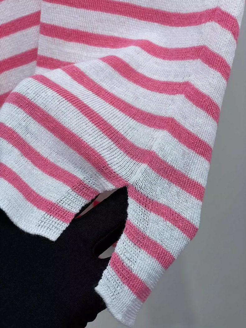Dior Dior Pink striped navy collar sweater 2504-Nextarrow Size XXS / US 00 / IT 34 - 5 Thumbnail