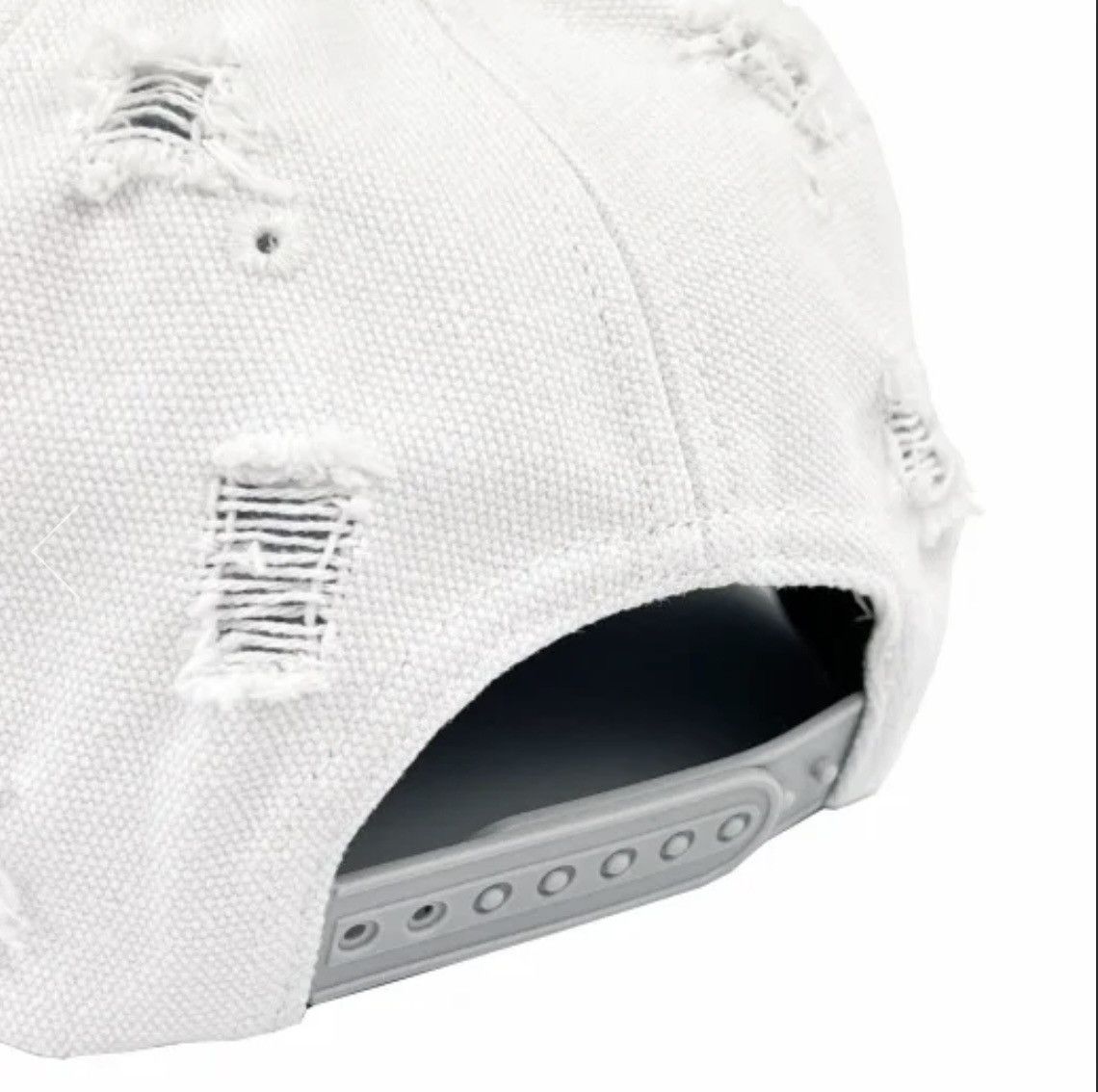 Japanese Brand White Distressed Denim Trucker Hat LA Size ONE SIZE - 5 Thumbnail