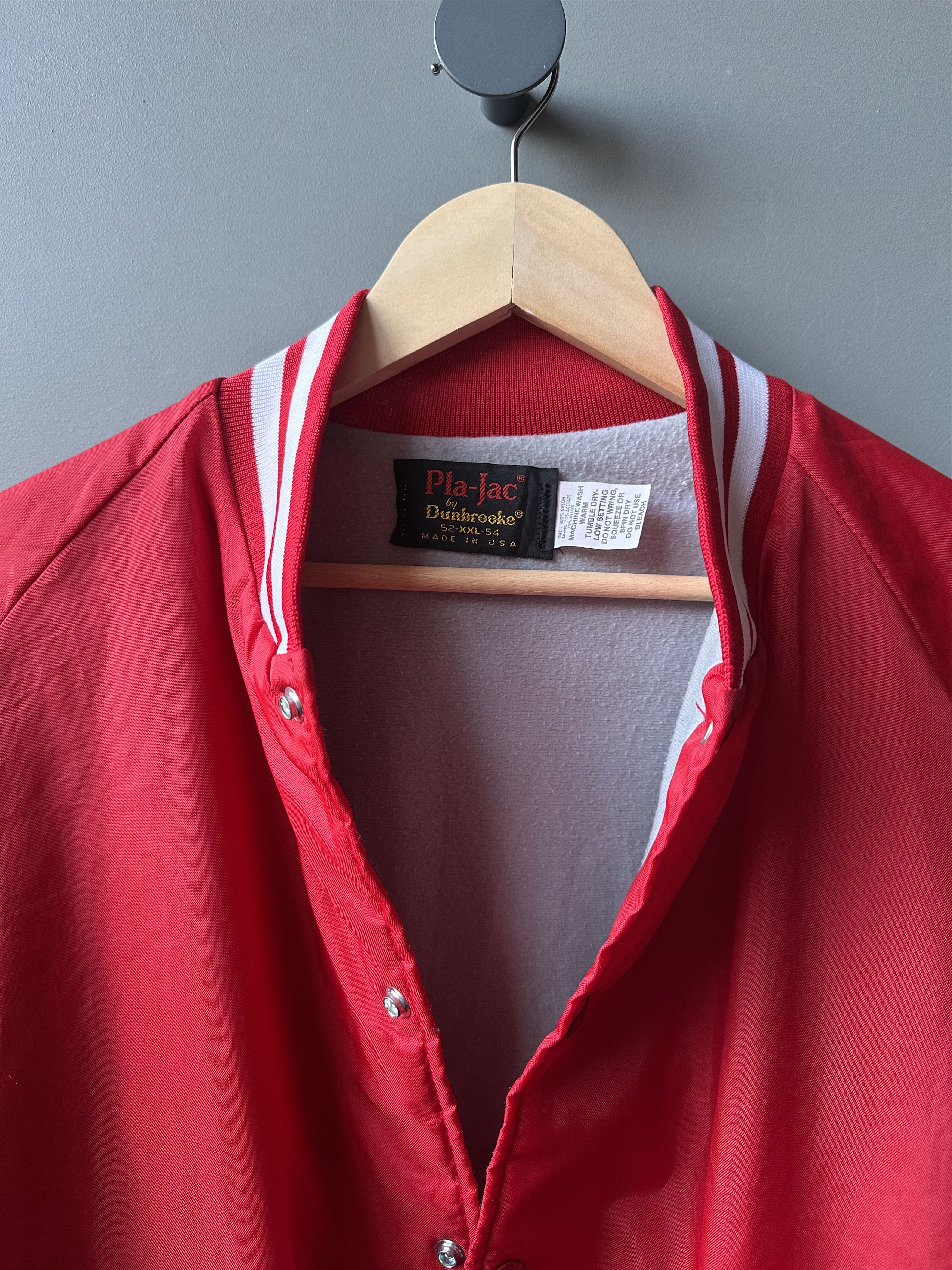 Dunbrooke Vintage Dunbrooke PlaJac Red Nylon Varsity Bomber Jacket USA Size US XL / EU 56 / 4 - 3 Thumbnail