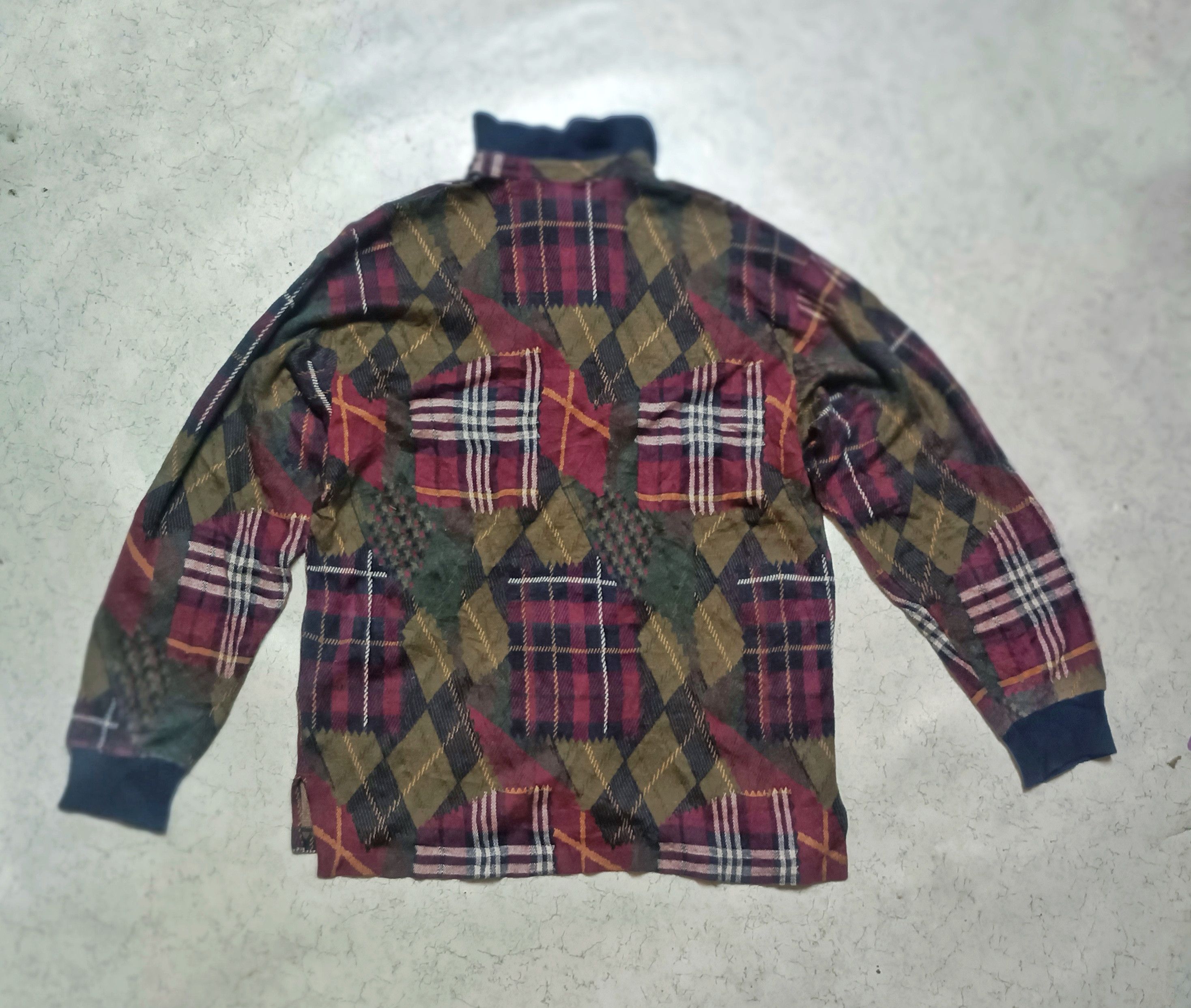 Burberry × Vintage BURBERRY USA VINTAGE CHECK PATCHWORK SWEATER SIZE S Size US S / EU 44-46 / 1 - 2 Thumbnail