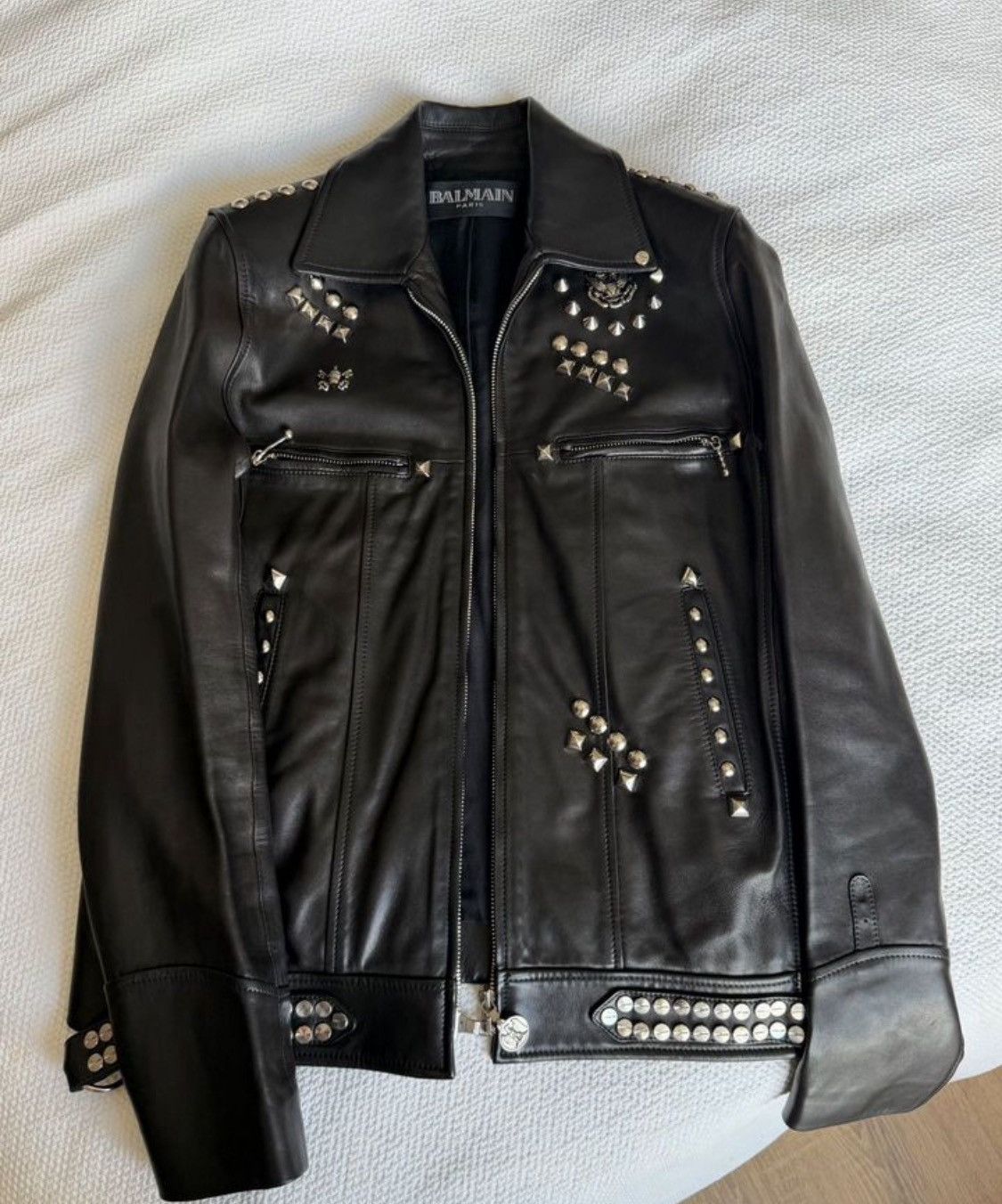 Balmain SS11 Balmain By Decarnin Safety Pin Leather Jacket | Grailed