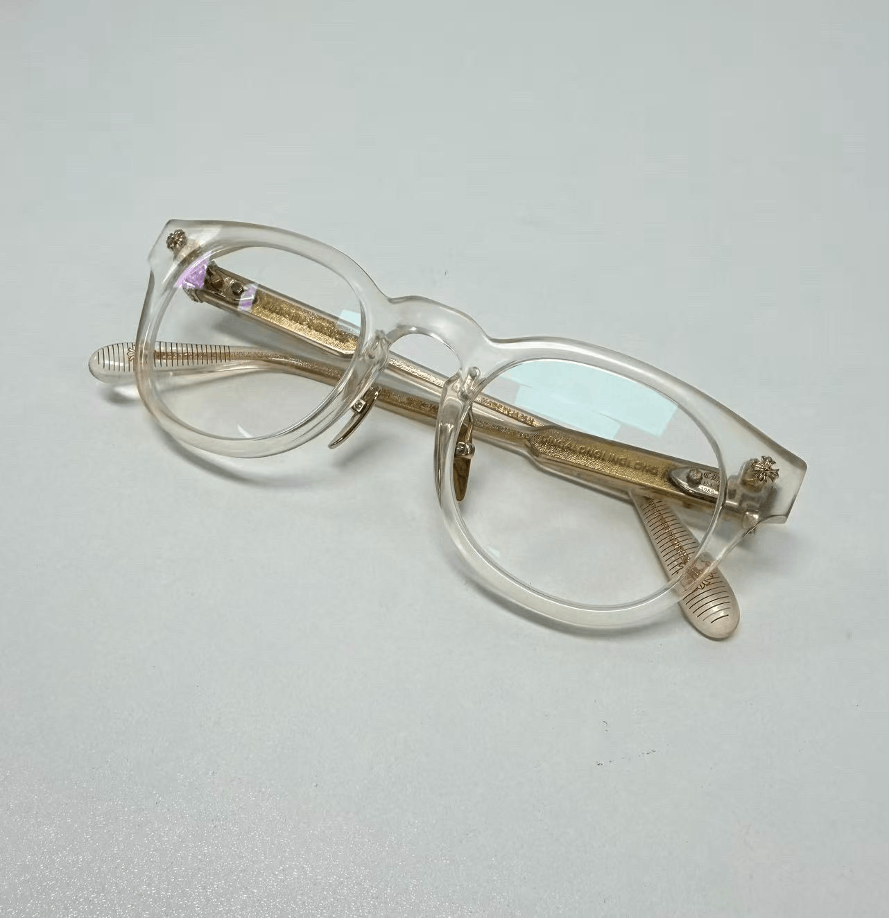 Chrome Hearts Chrome Hearts White Transparent Cross Glasses Size ONE SIZE - 1 Thumbnail